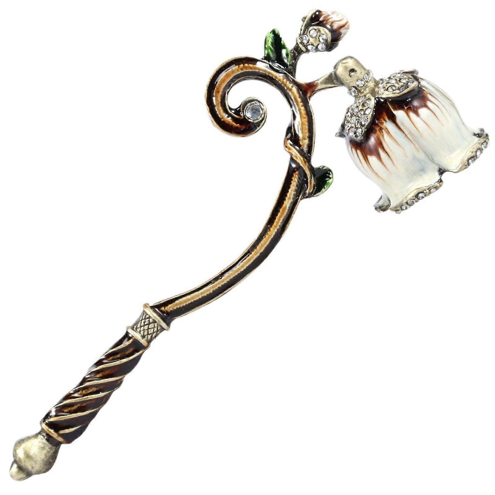 candle snuffer with long handle, elegant decorative candle snuffer, metal (White)