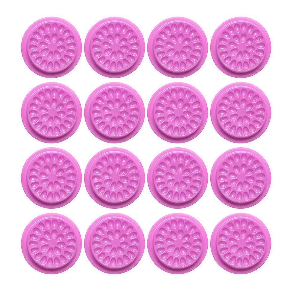 Holding Eyelash Extension Flower Shape Eyelash Extension Tray Holder Purple 4.7X4.7cm 20Pcs