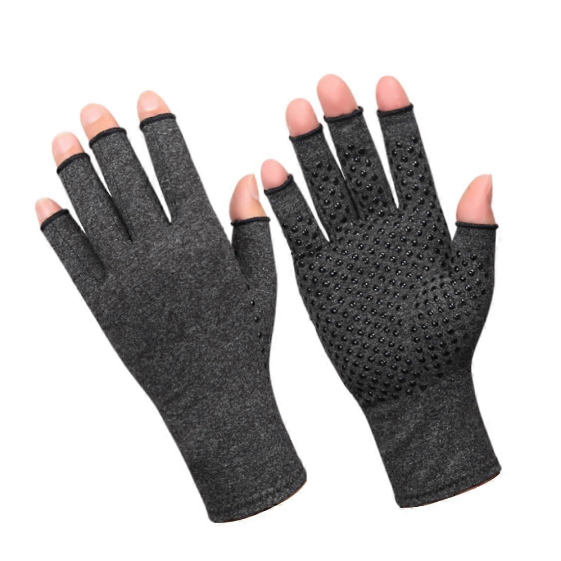 Compression Gloves Fingerless Recovery Shoes NonSlip Carpal Tunnel Grey L 1 Pair Compression