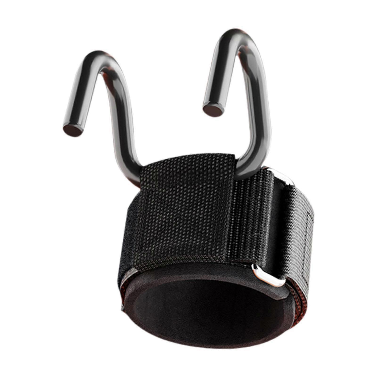 Weightlifting hooks with wrist support for pullup training and strength sports, 6 cm hook width.