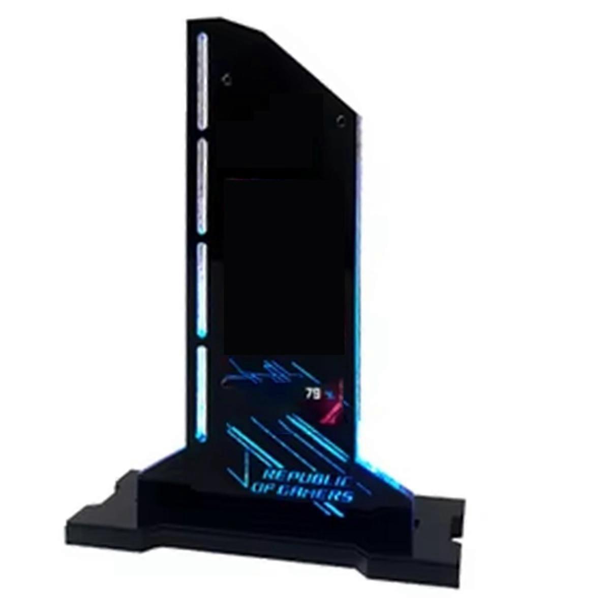 Graphic Video Card Bracket VGA Holder with 2.4 Inch LCD Display Support RGB CPU GPU RAM Monitor AIDA64 for PC Black