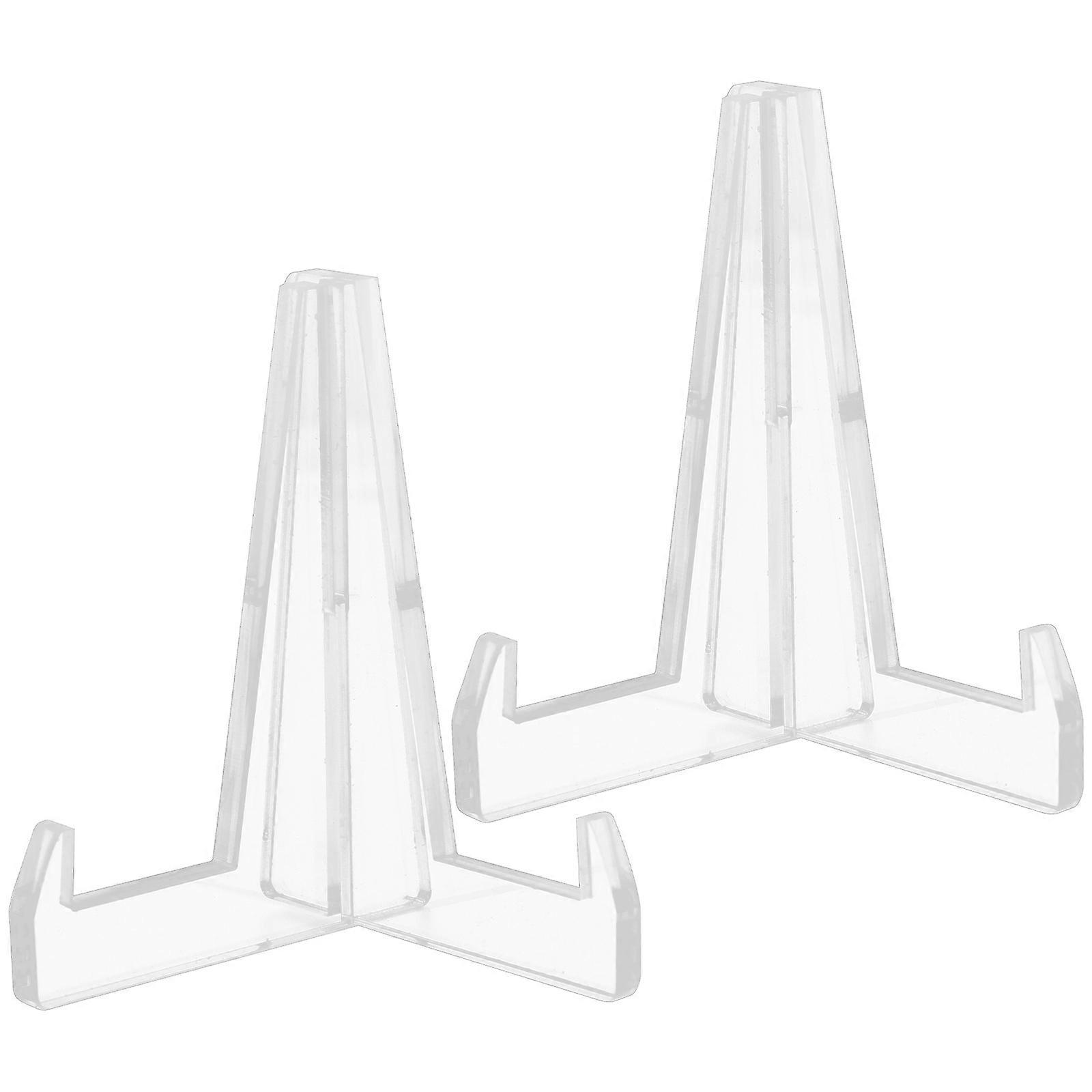 Transparent Acrylic Plate Display Stands, 2pcs Multifunctional Saucer Holders for Kitchen Tableware Organization and Elegant Dish Presentation