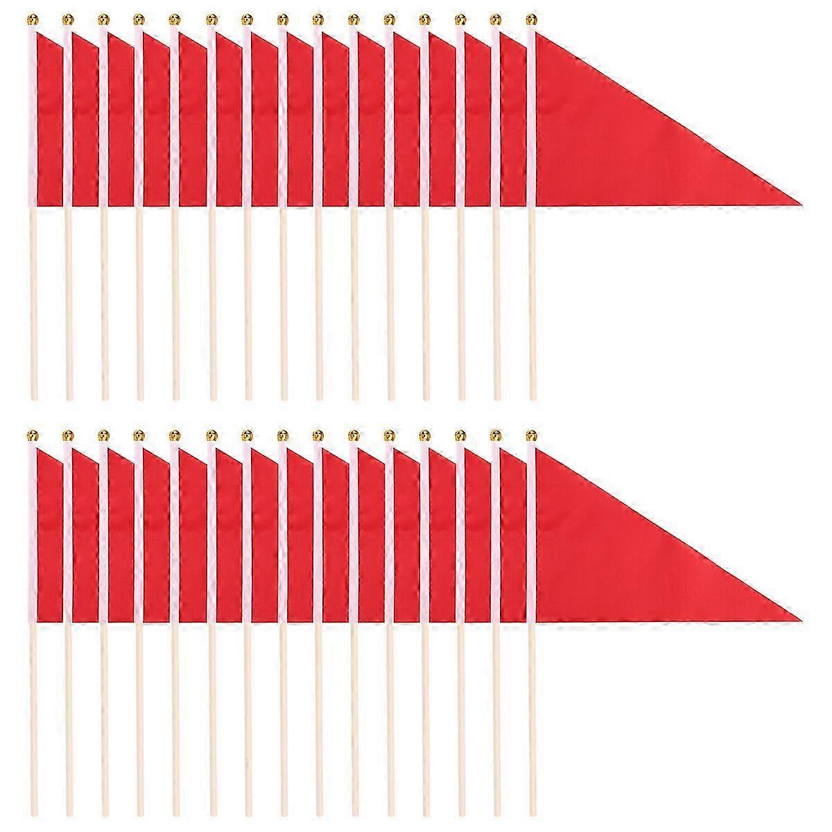 30Pack Pennant Flags Small Mini Hand Held Pennant DIY Graffiti Flags on Sticks Flags Party Events Ce--Random Color