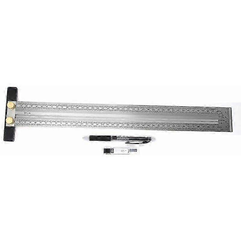 Righello di incisione in acciaio inossidabile, tipo T, righello di marcatura, righello di precisione Strumento di misurazione del falegname per individuare e contrassegnare le mortate della carpenteria (400mm)