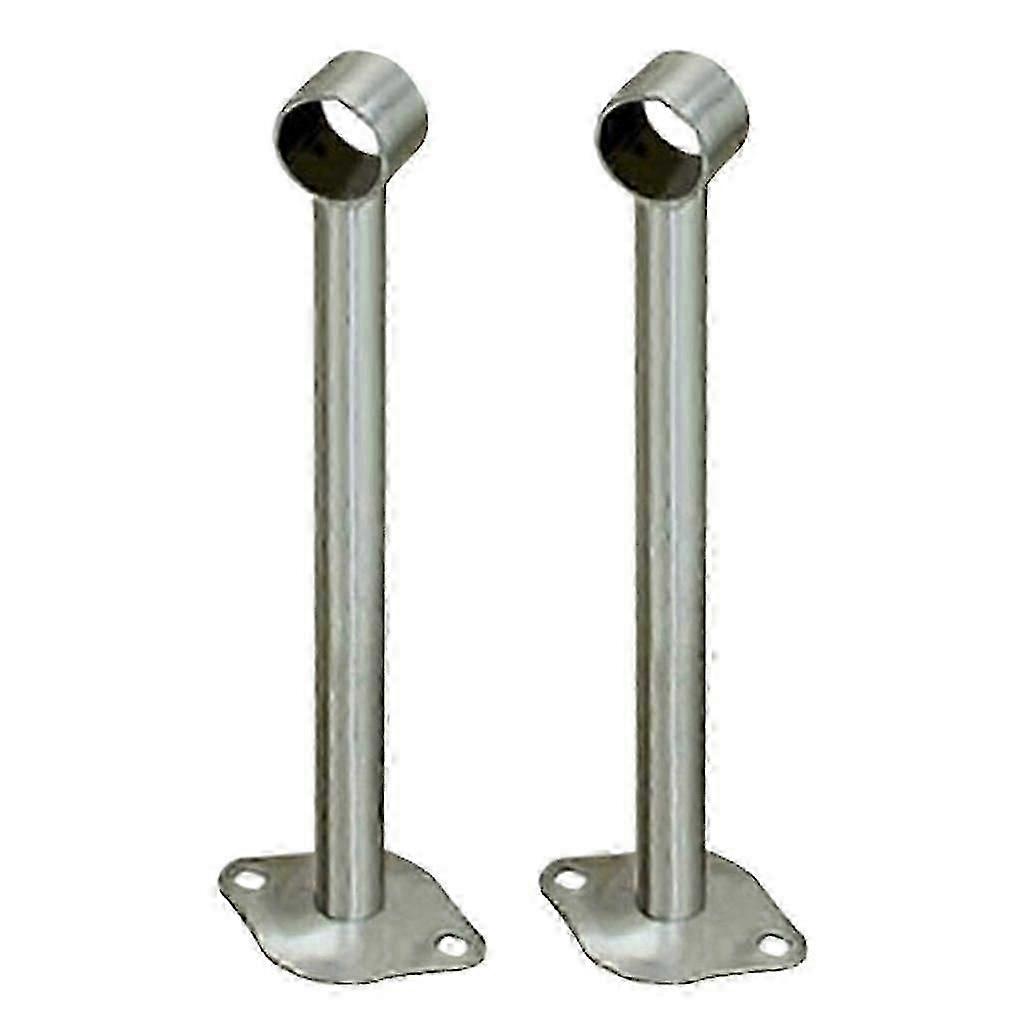 2pcs Stainless Steel Wardrobe Lever Rod Holder Socket Bracket