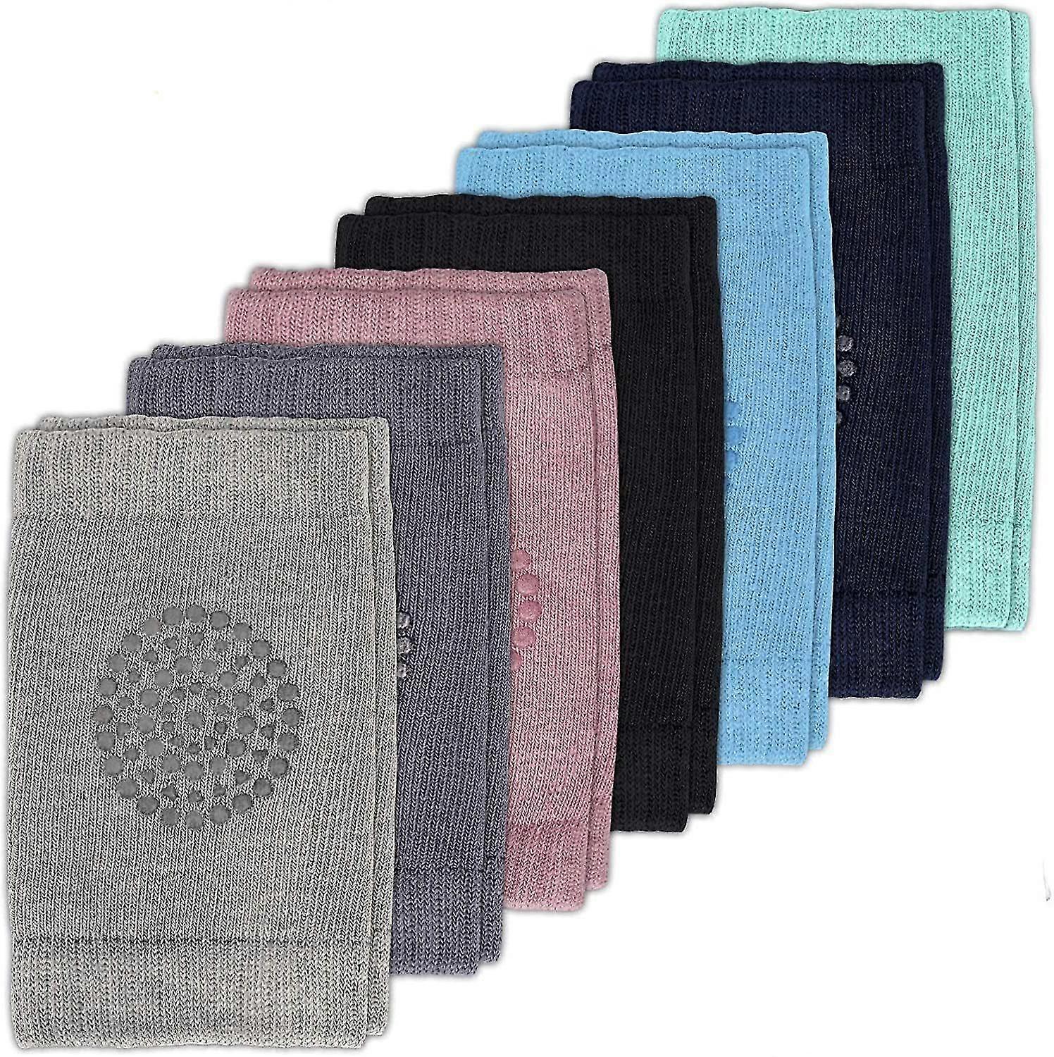 Baby Knee Pads For Crawling - Set Of 7 Colorful - Anti-Slip Nubs - Crawling Aid