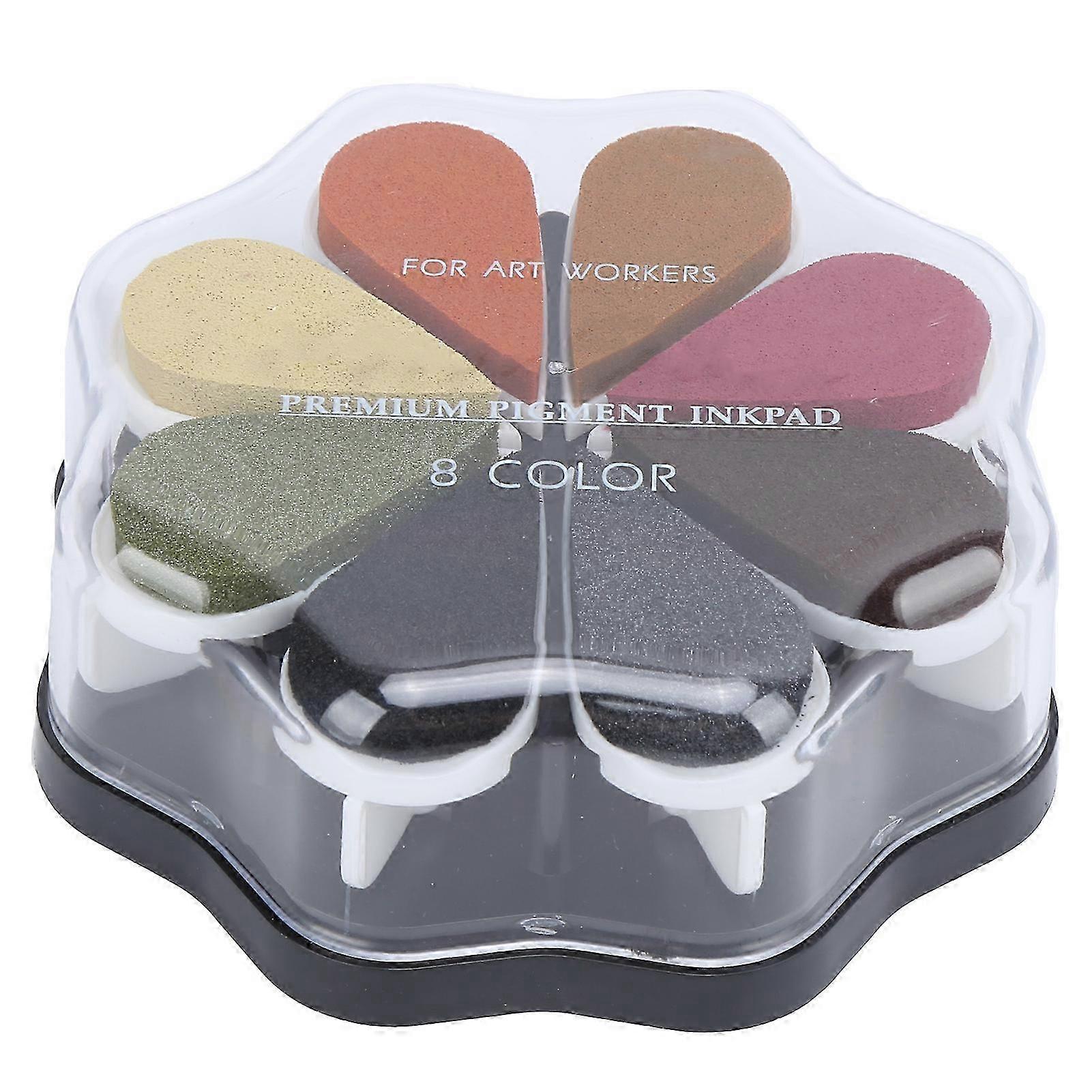 8 Colors Petal Stamp Pad Water-Based DIY Hand Stamp Printing Pad for Regular Paper (1022 Sunset)