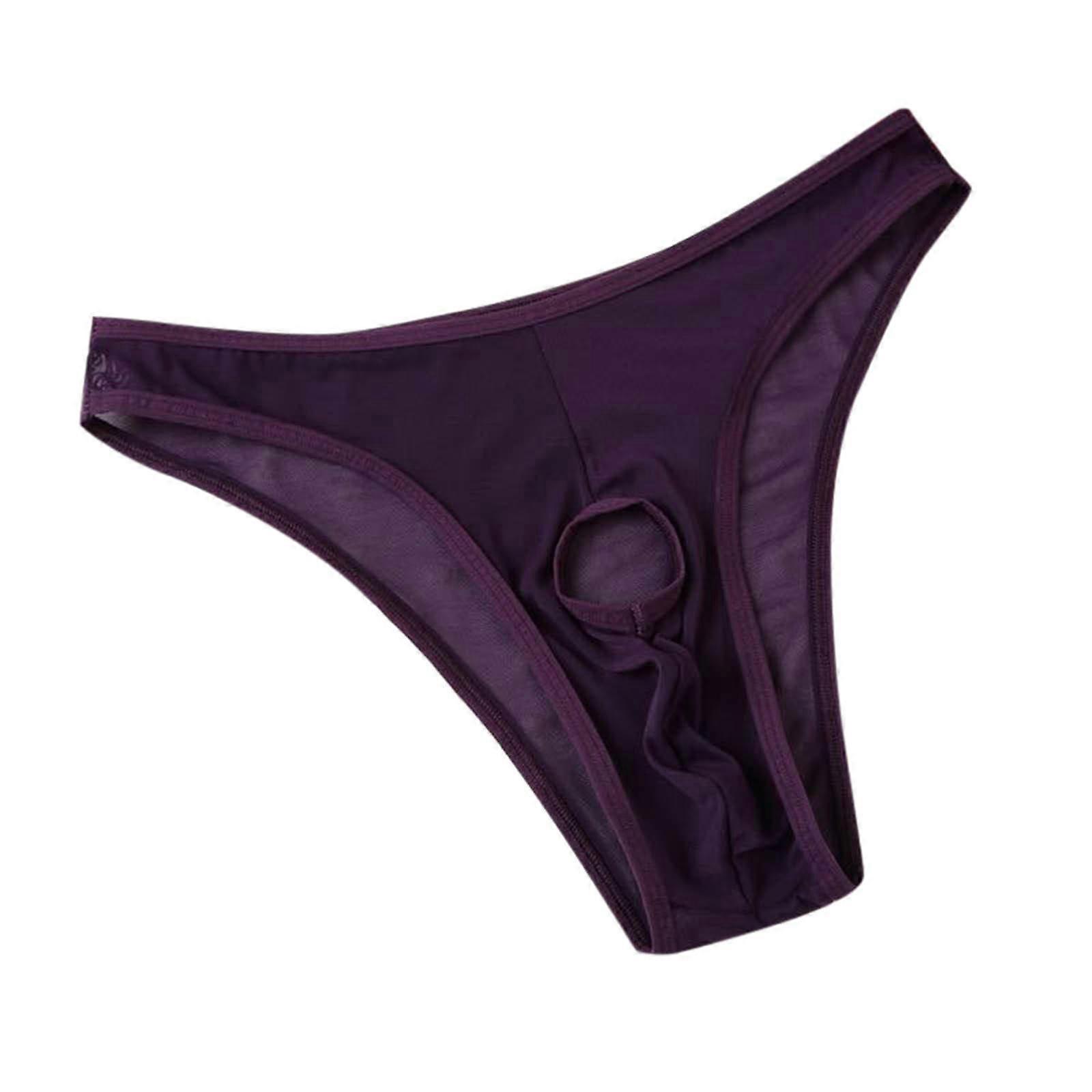 Underwear For Men T-Back Thong Purple One Size