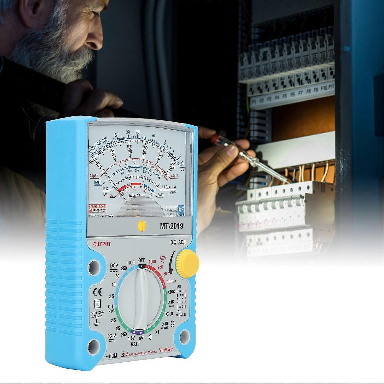 Pointer Multimeter Overload Protection ABS Housing Sensitive High Accuracy Universal Meter for Battery Testing