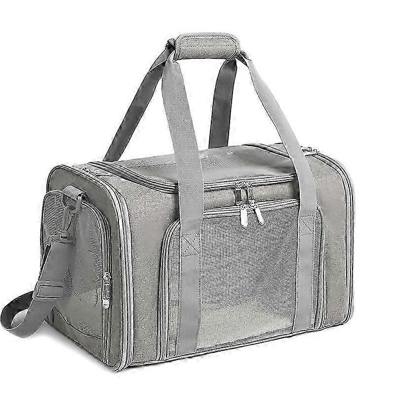 بقعة حقيبة الأليفة حقيبة ظهر محمولة للقطط حقيبة نزهة بسيطة للتنفس حقيبة نزهة للحيوانات الأليفة رسول حقيبة الأليفة حقيبة سيارة للحيوانات الأليفة رمادي كبير (45 سم * 30 سم * 30 سم)