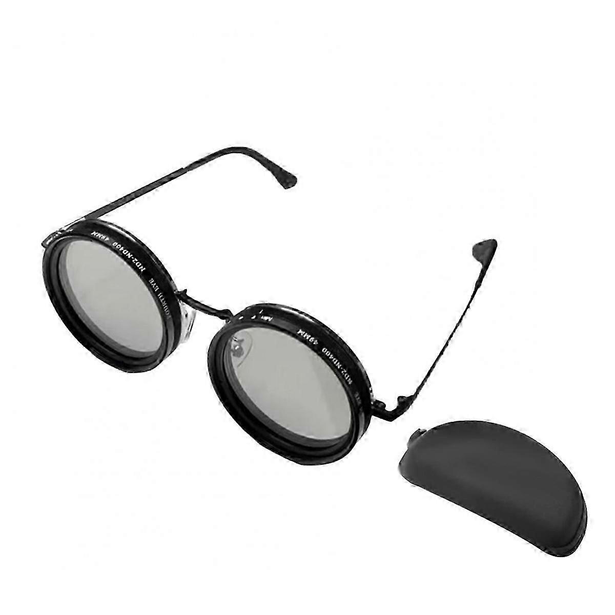 Säädettävät aurinkolasit 1-9 vaihdetta Pyöristetyt polarisoidut lasit ND-suodatinlinsseillä Retro lasit Unisex Vintage -silmälasit