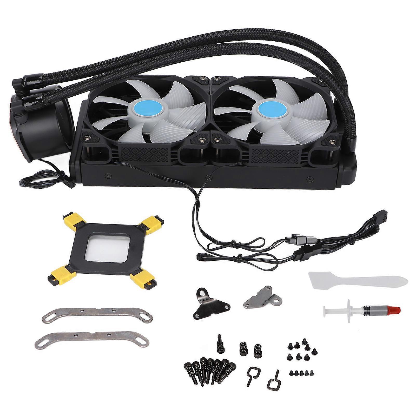 CPU Liquid Cooler PWM LED Mute Temperature Control Stable Operation Computer Cooling Fan