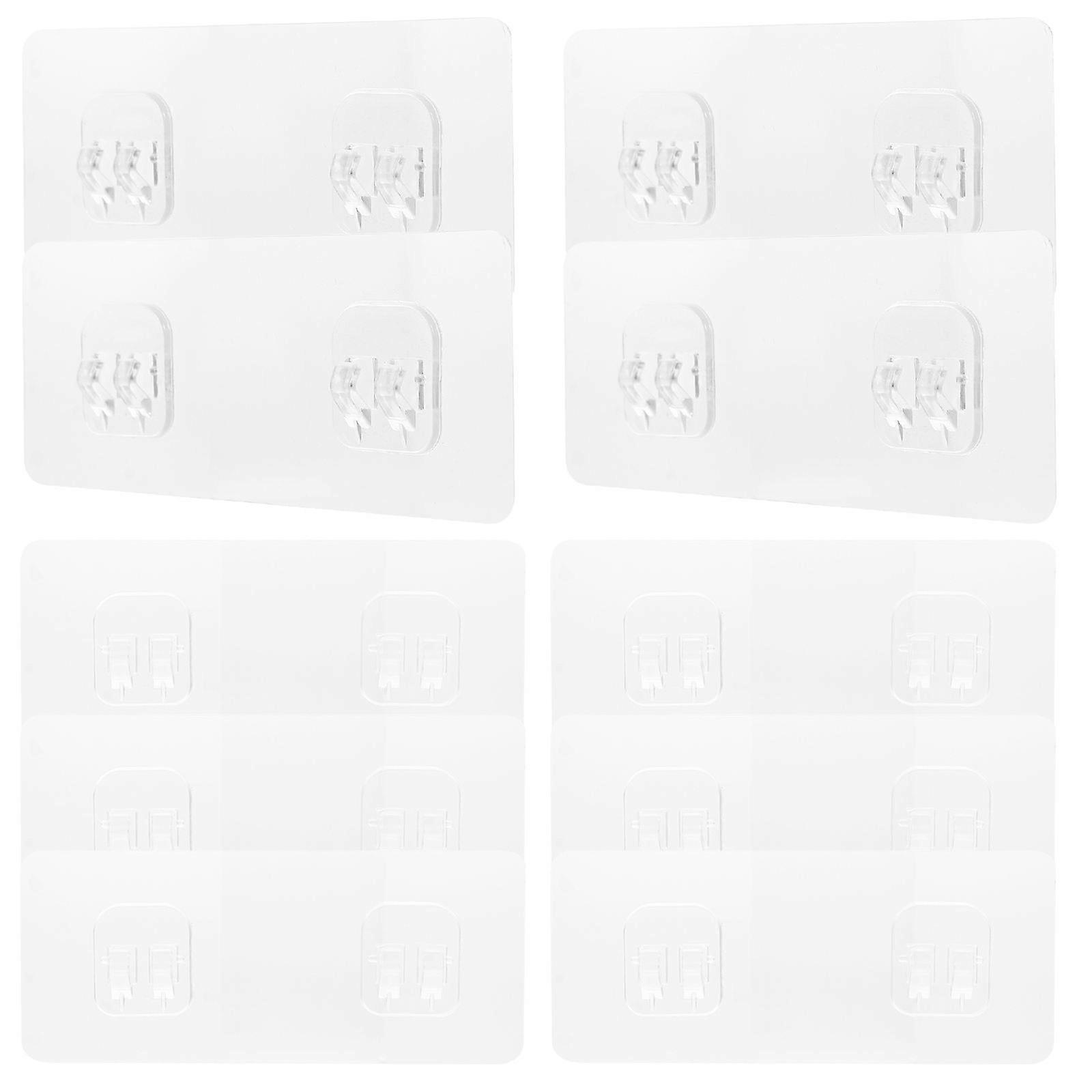 20pcs Transparent Adhesive Wall Hooks for Bathroom & Kitchen – No Drill Utility Hooks for Shower Racks, Soap Holders & Storage – Strong, Easy