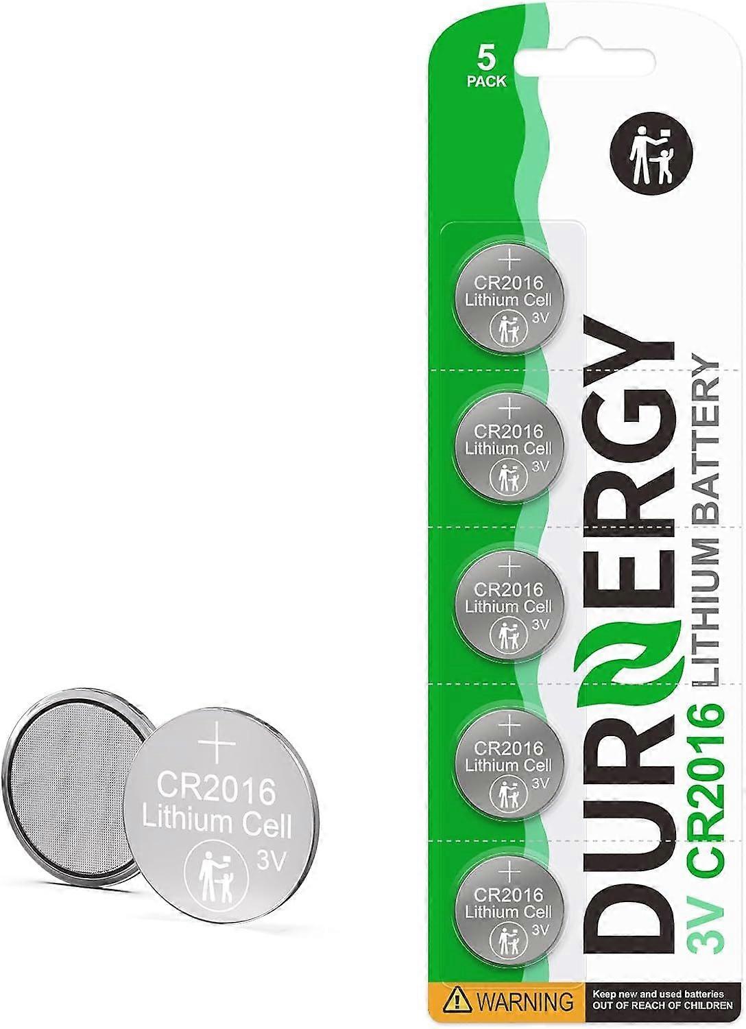 2025 Latest Model CR2016 3V Lithium Battery 5 Pack, Key Fob Battery CR2016