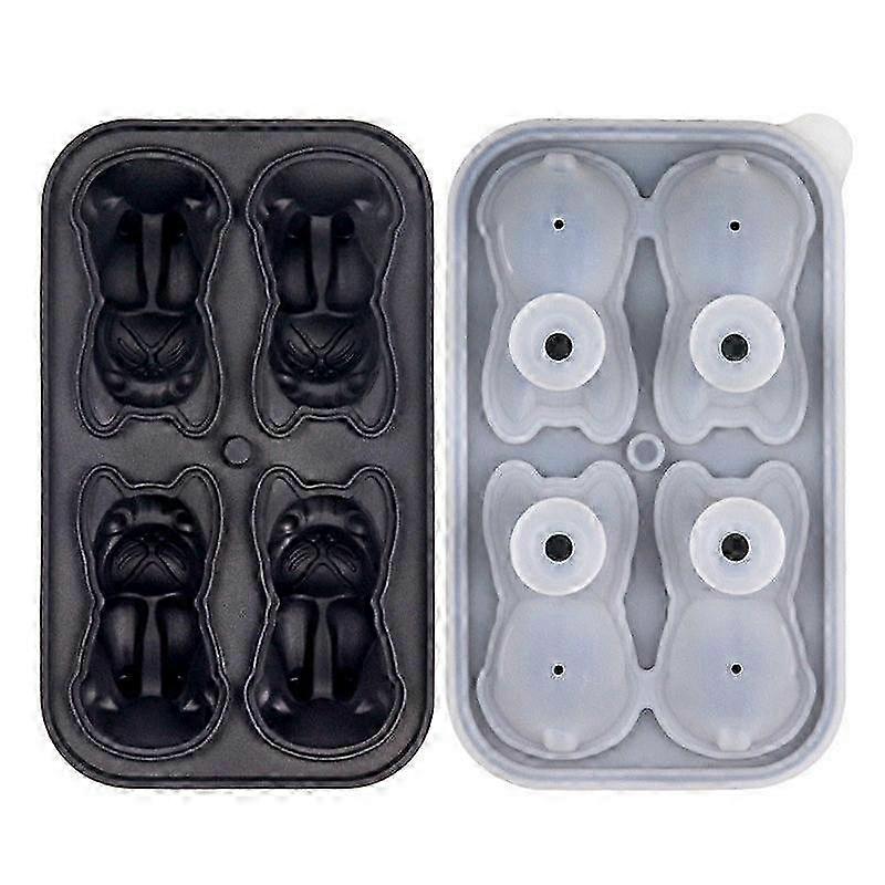 Animal Silicone Ice Cube Mold with 4 Grids - Dog Ice Block Maker for Fun Puppy Treats & Cool Refreshments