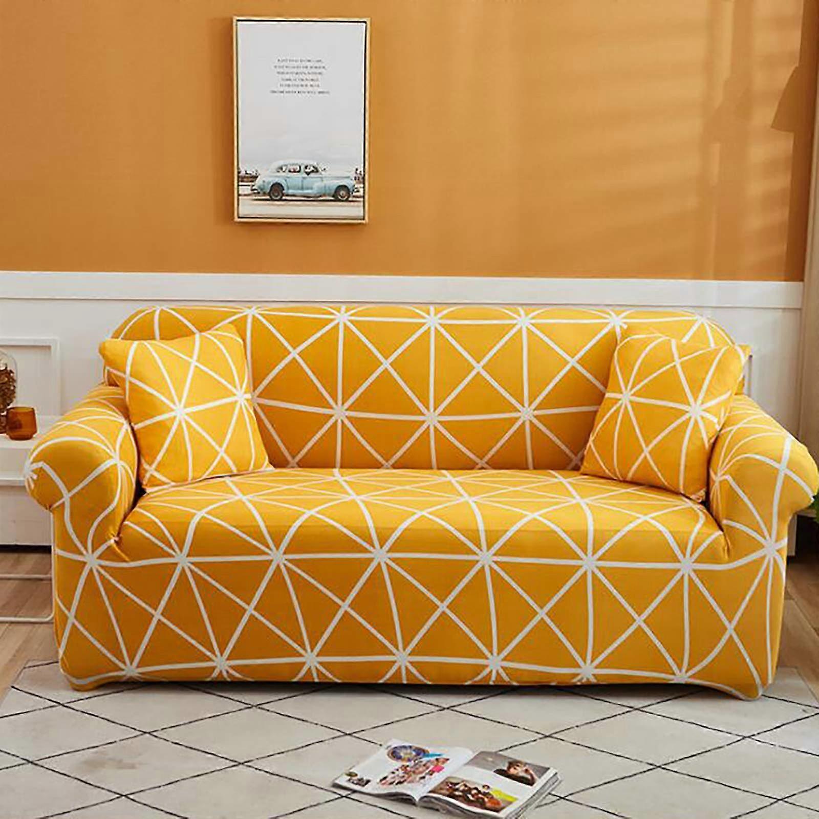 Printed Sofa Cover, Universal Elastic Furniture Protector for 1 Seater 90140cm