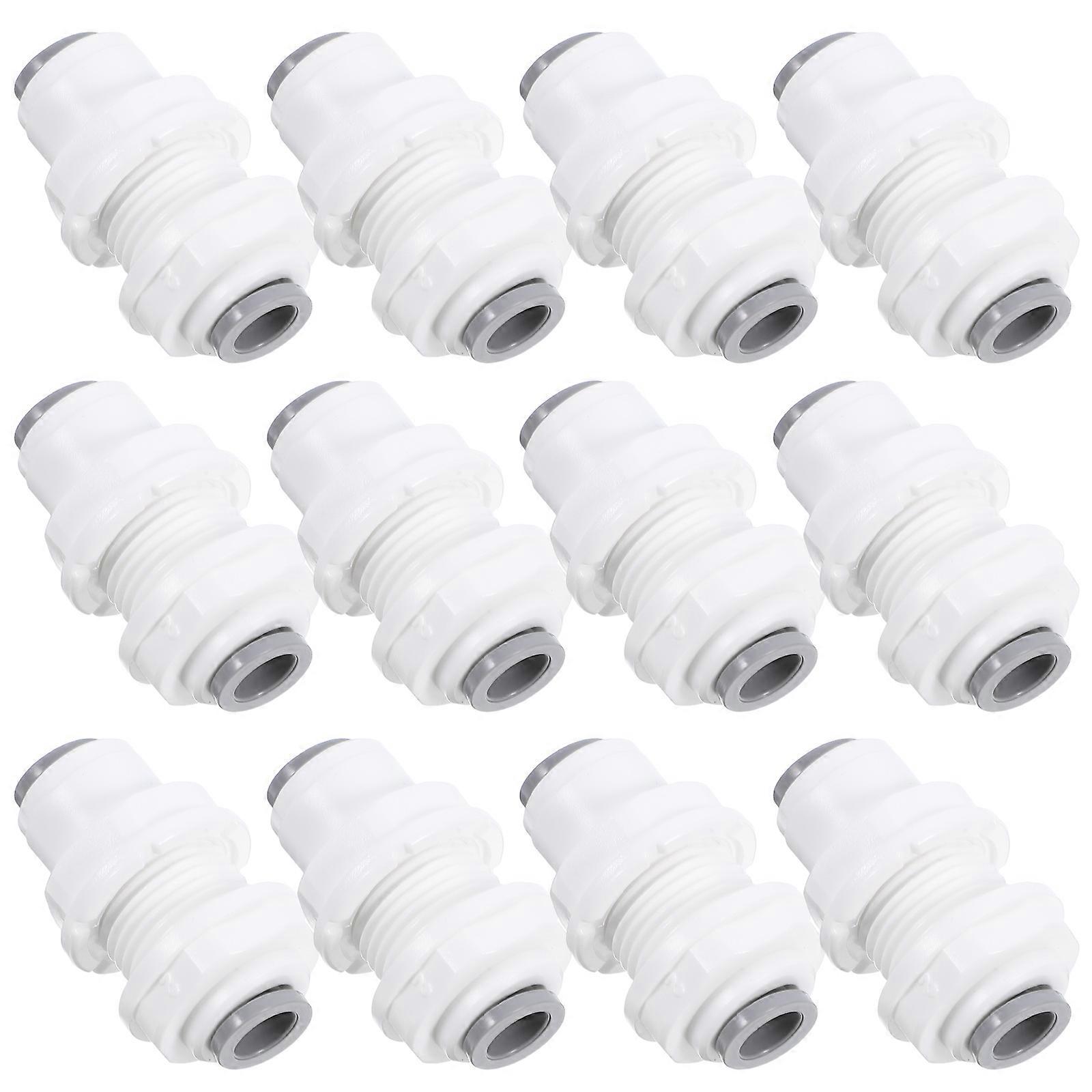 White Plastic Connector with Push to Connection Design for Pipe 1/4 Inch