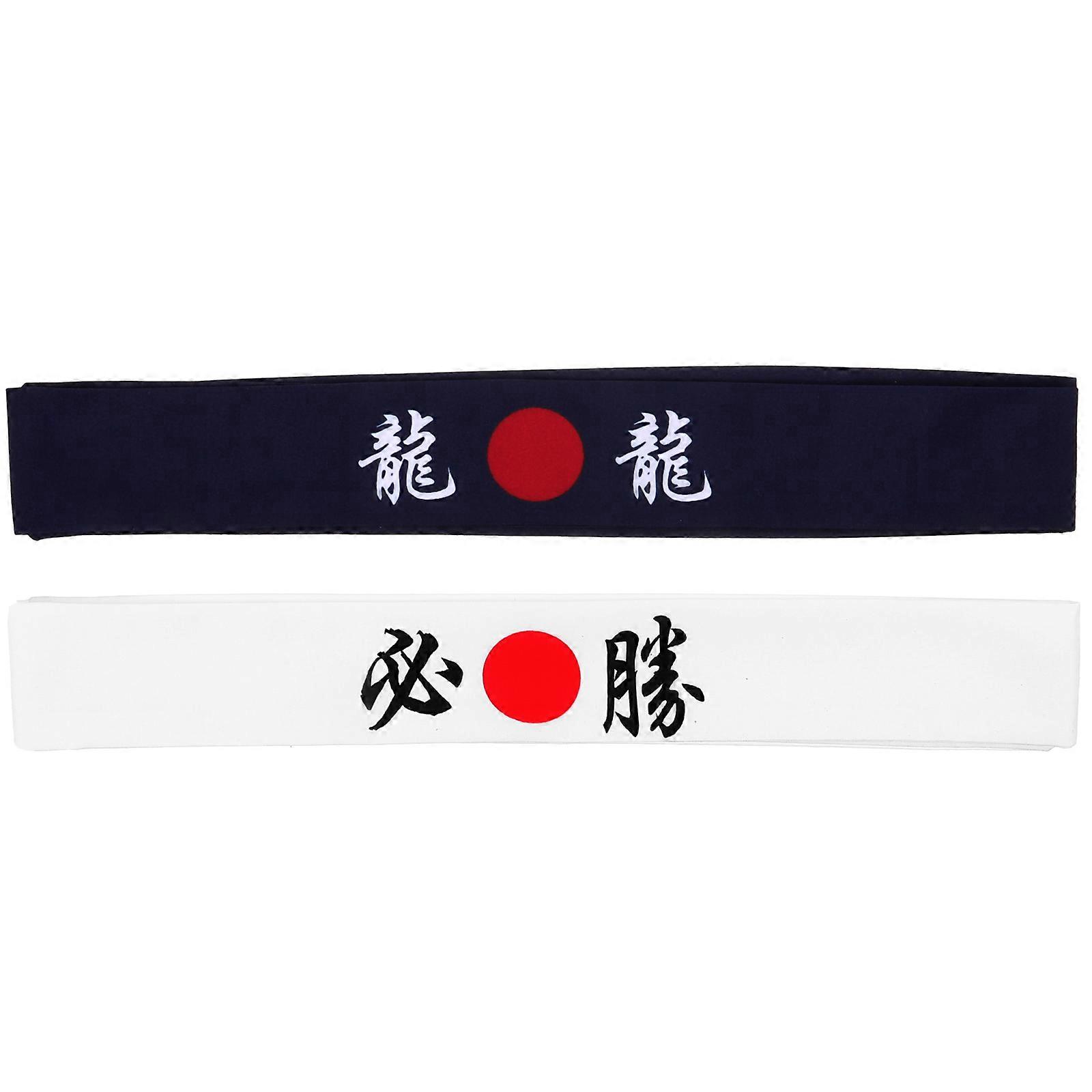 2Pcs Japanese Headbands Suitable For Karate Training And Daily Use Assorted Color Breathable Hair Fixing