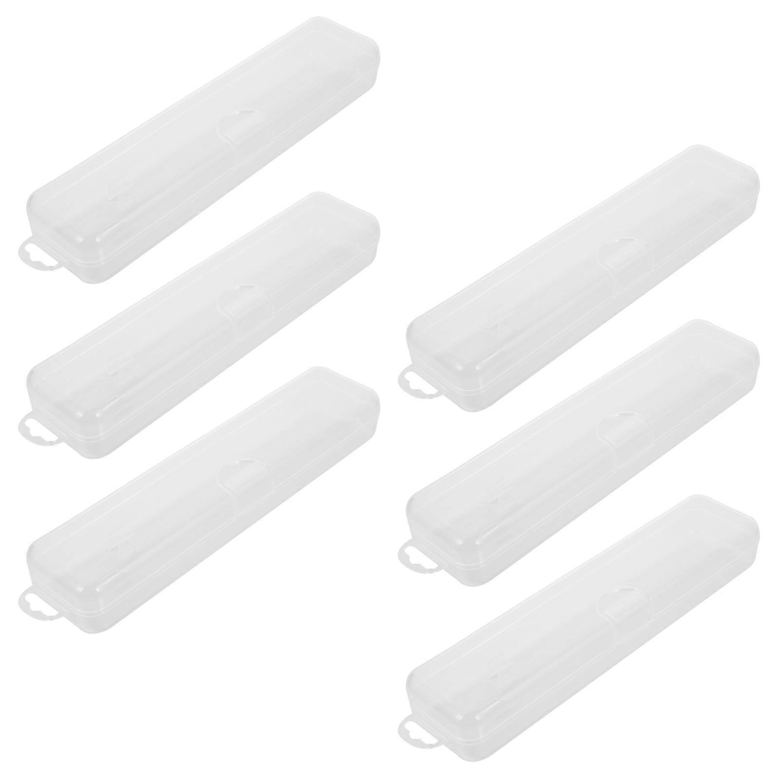 Portable Travel Toothbrush Cases with Protective Covers for Storage Use Made of Plastic Transparent Compact Size