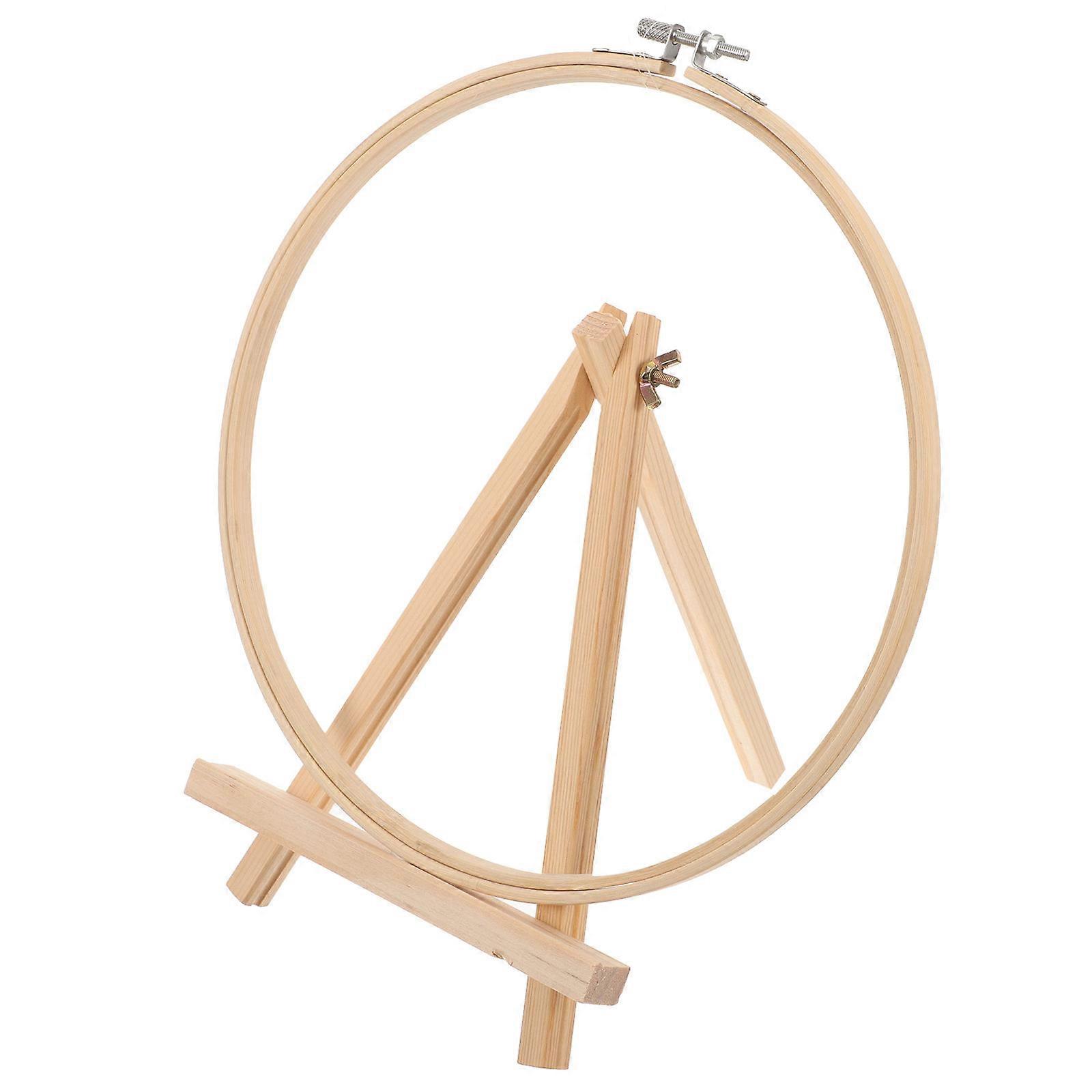 Hoop For Craft Embroidery Hoop Beginners Beige 23.00x18.00cm With Stand Sewing Embroidery Ring 1 Set