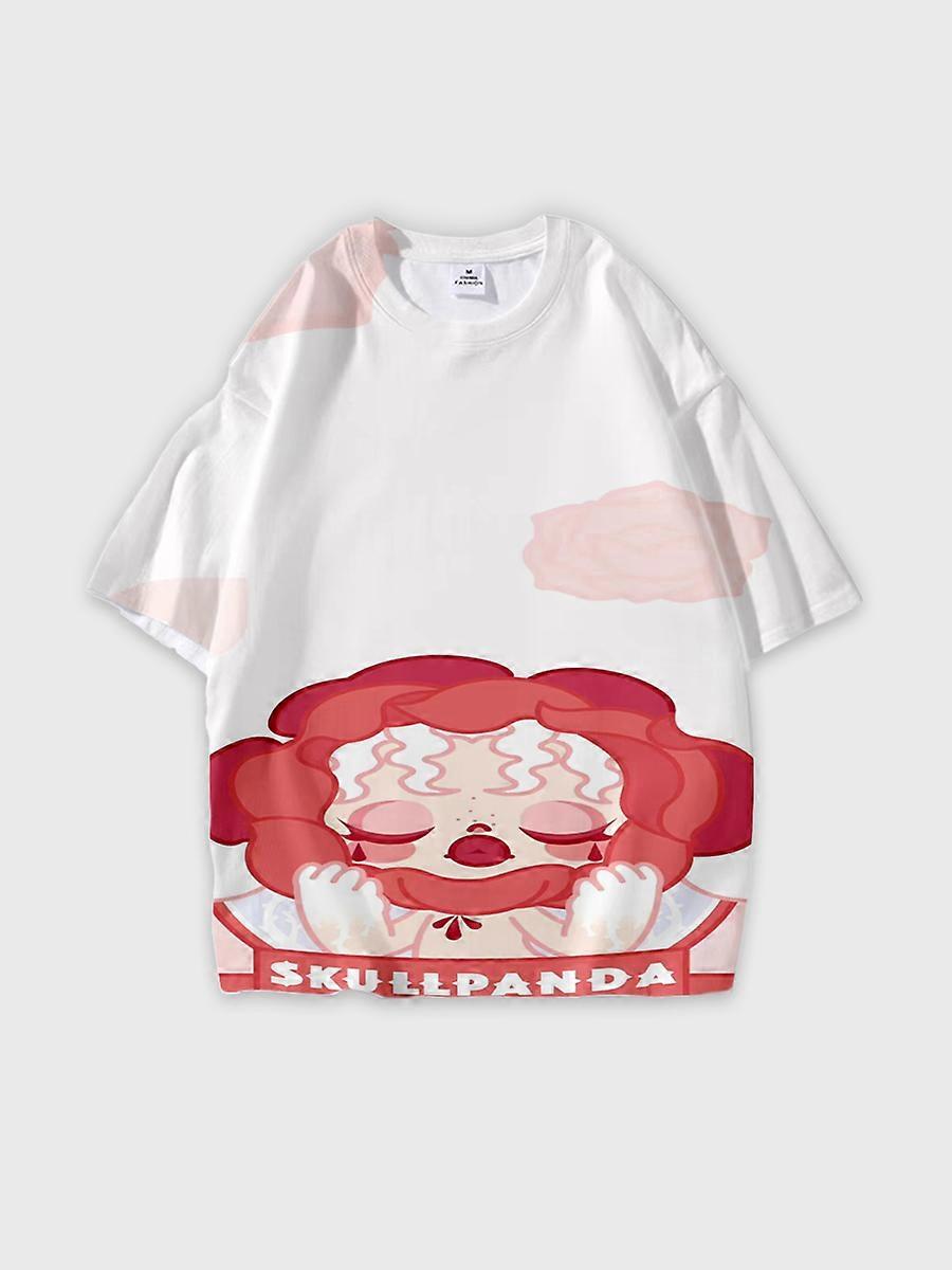 T-shirt round neck Pattern loose short sleeve B1439