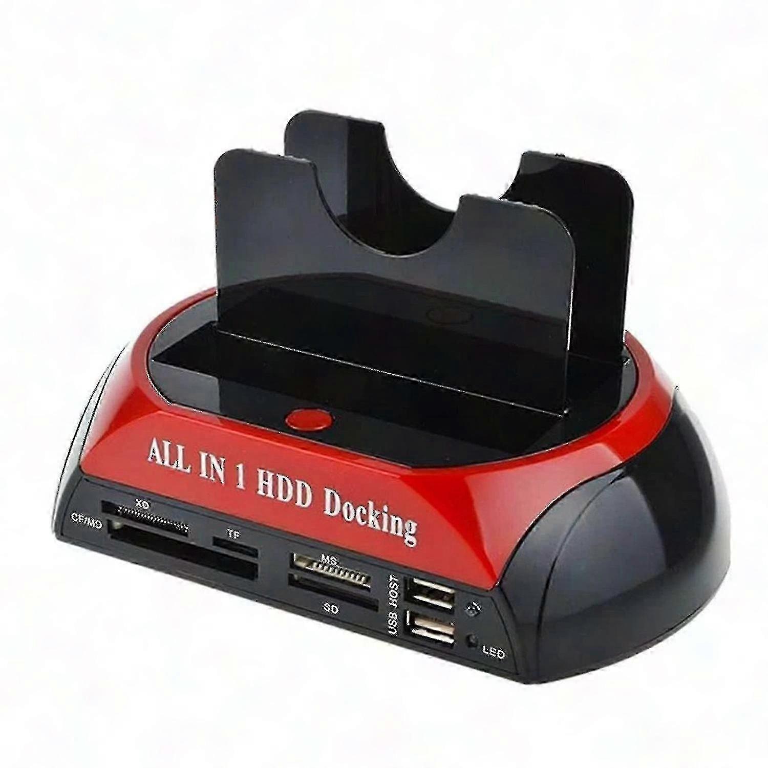 Dual Bay USB 3.0 HDD Docking Station with Card Reader for 2.5/3.5" SATA IDE Hard Drives