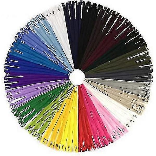 100 db 40 cm-es többszínű nylon spirál cipzár varráshoz és kézművességhez