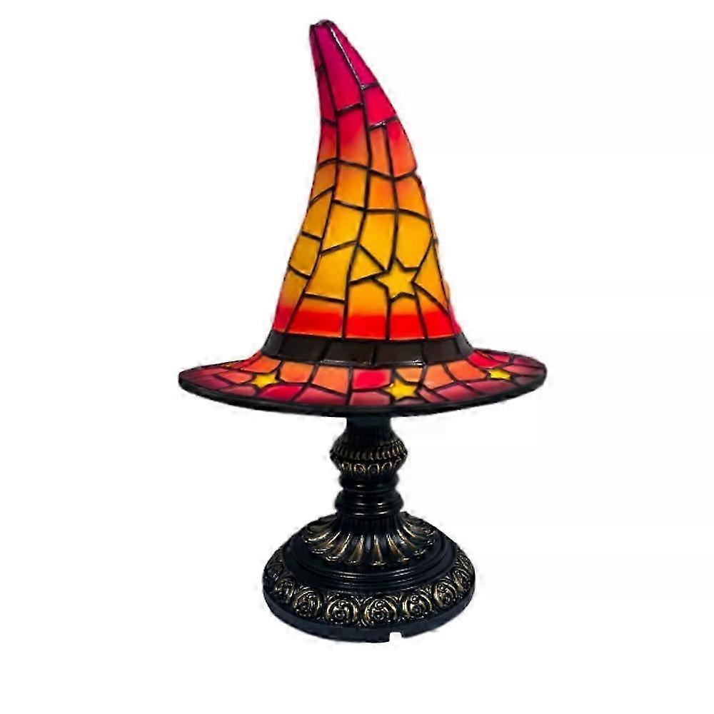 Witch Hat Lamp, Handmade Gothic Stained Resin Night Light for Bedroom