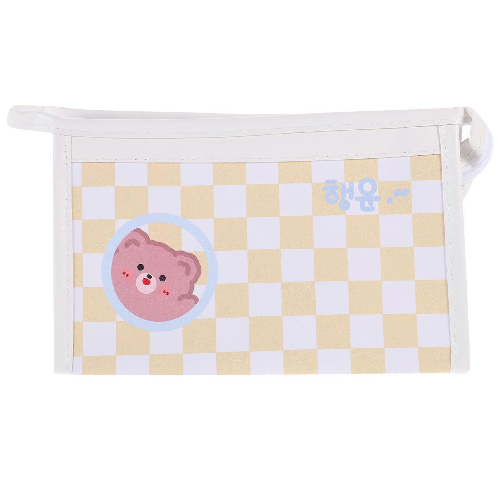 Pencil Bag Simple Chic Rectangular Shape Portable Organizing Study Supplies 1Pack