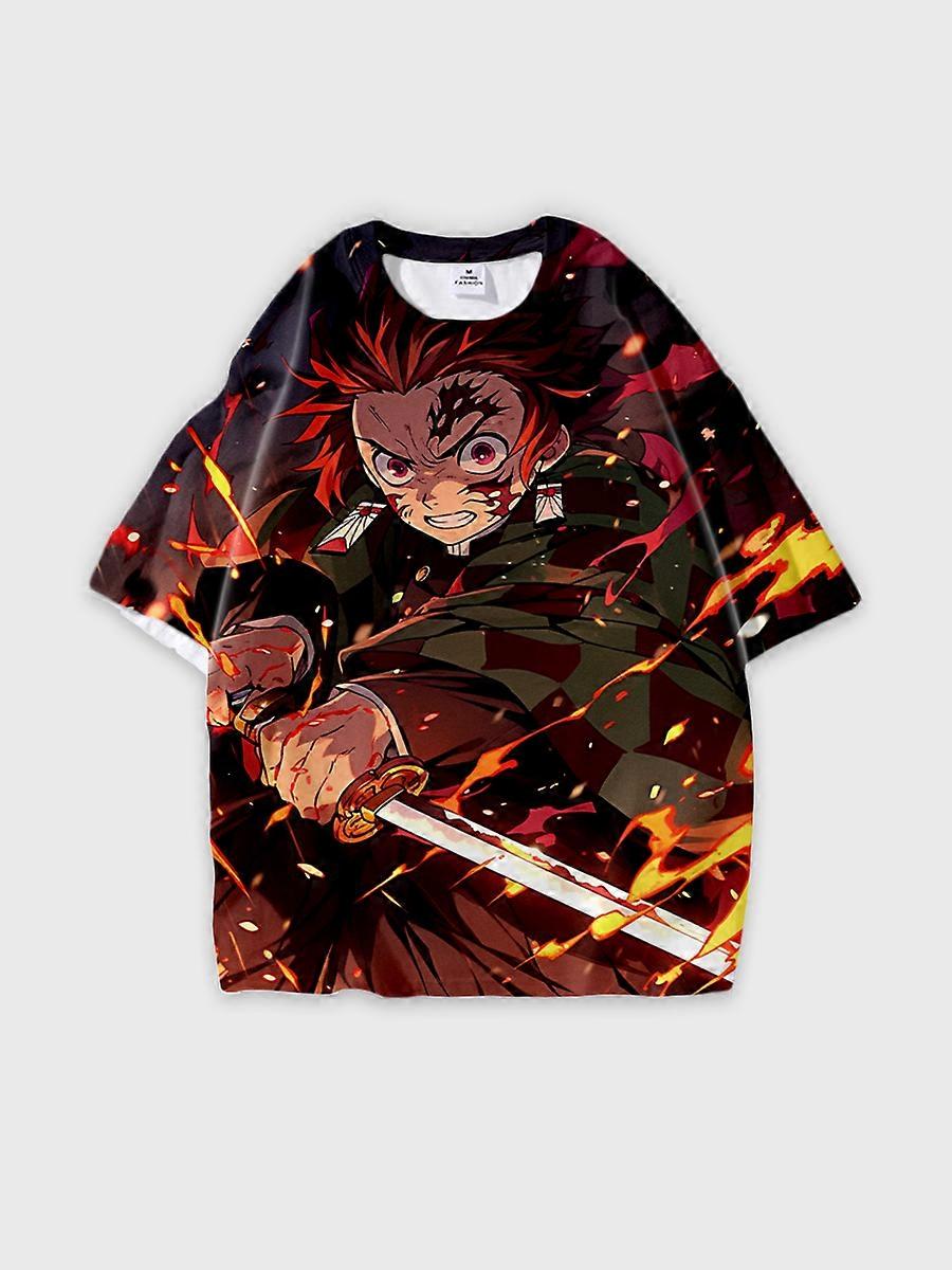 T-shirt round neck Character Pattern loose short sleeve P2992