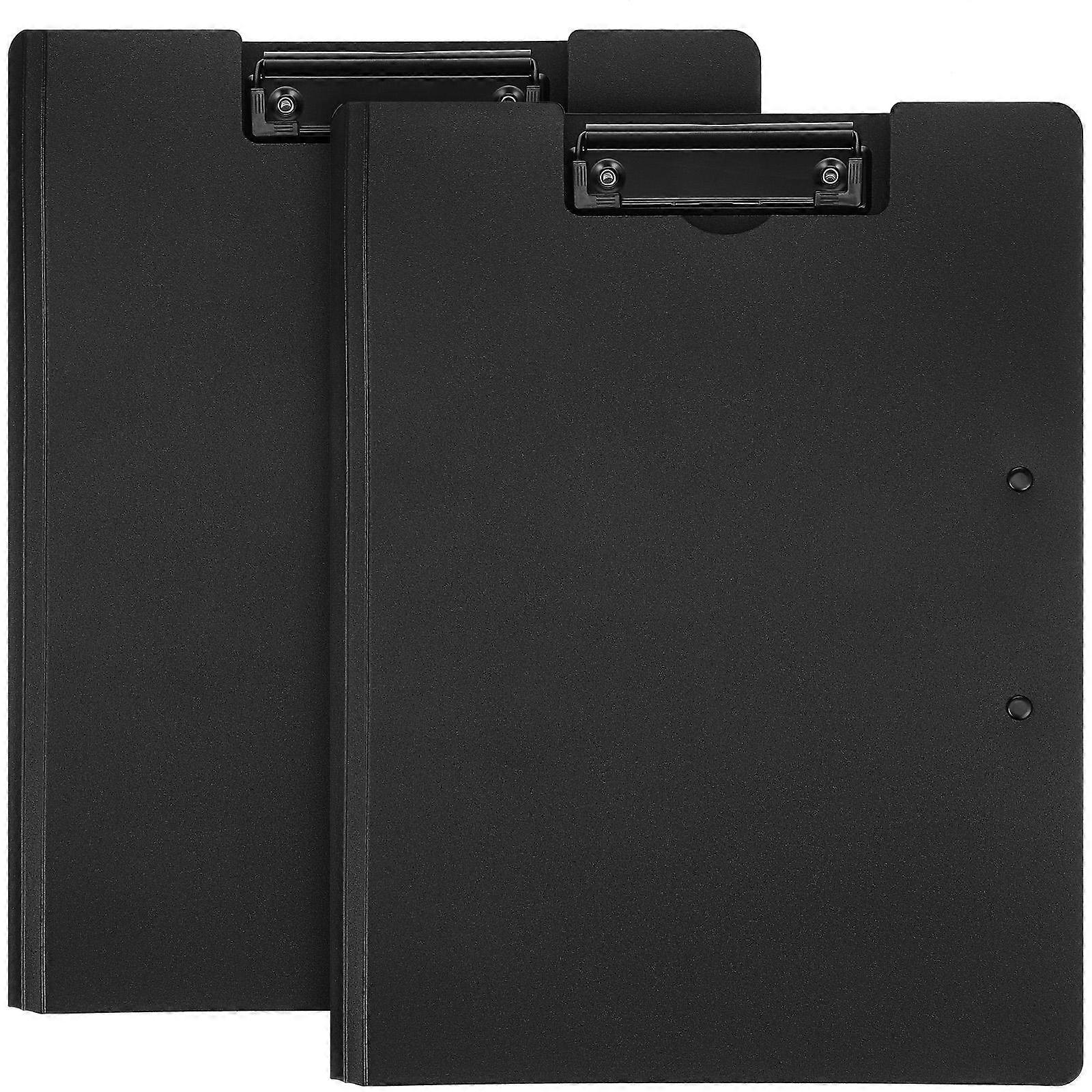 Office Clipboard Organizer Professional Dual Clip Design Black A4 Document Holding 2Pcs