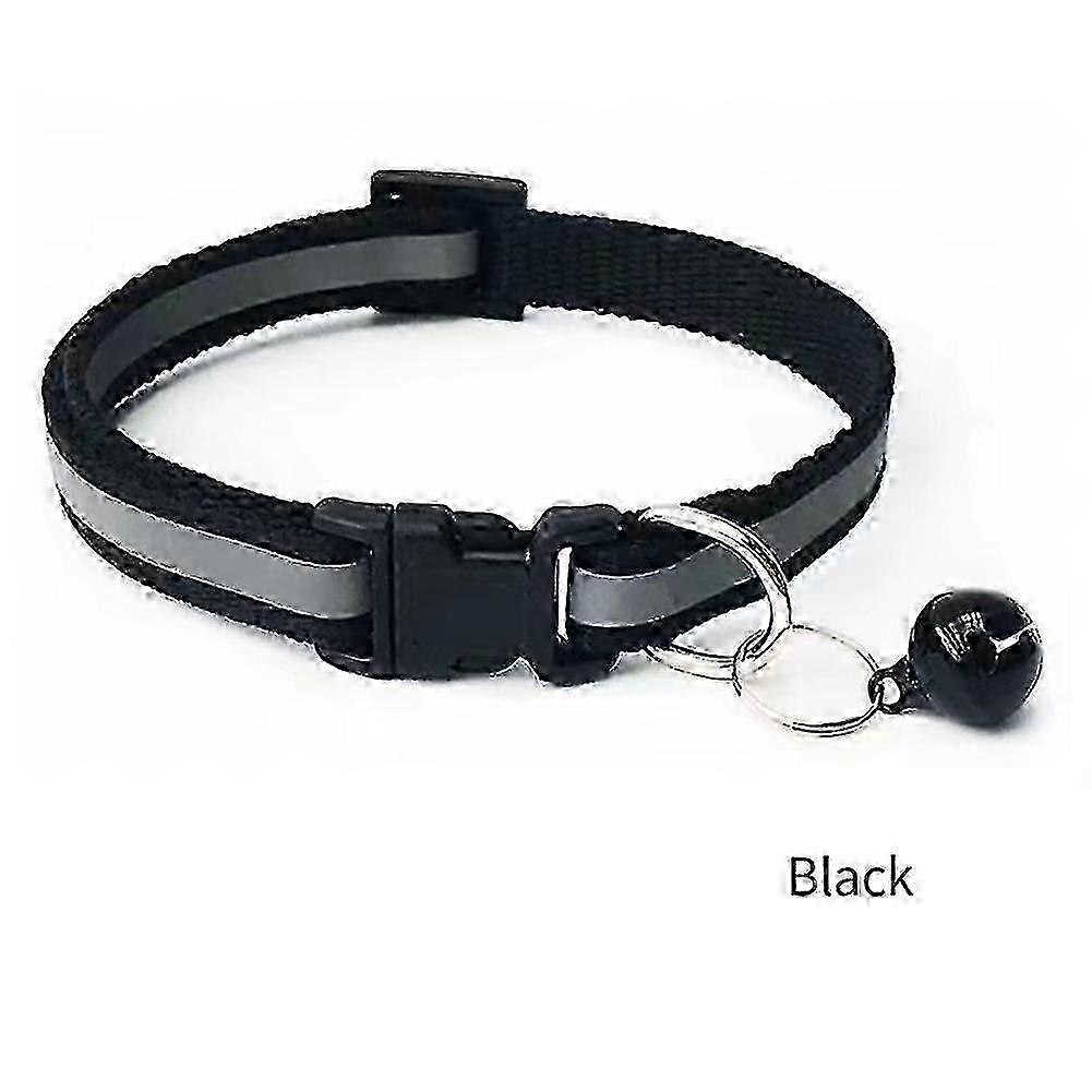Reflective Cat Kitten Pet Collar With Bell Safety Adjustable Buckle Release Bell