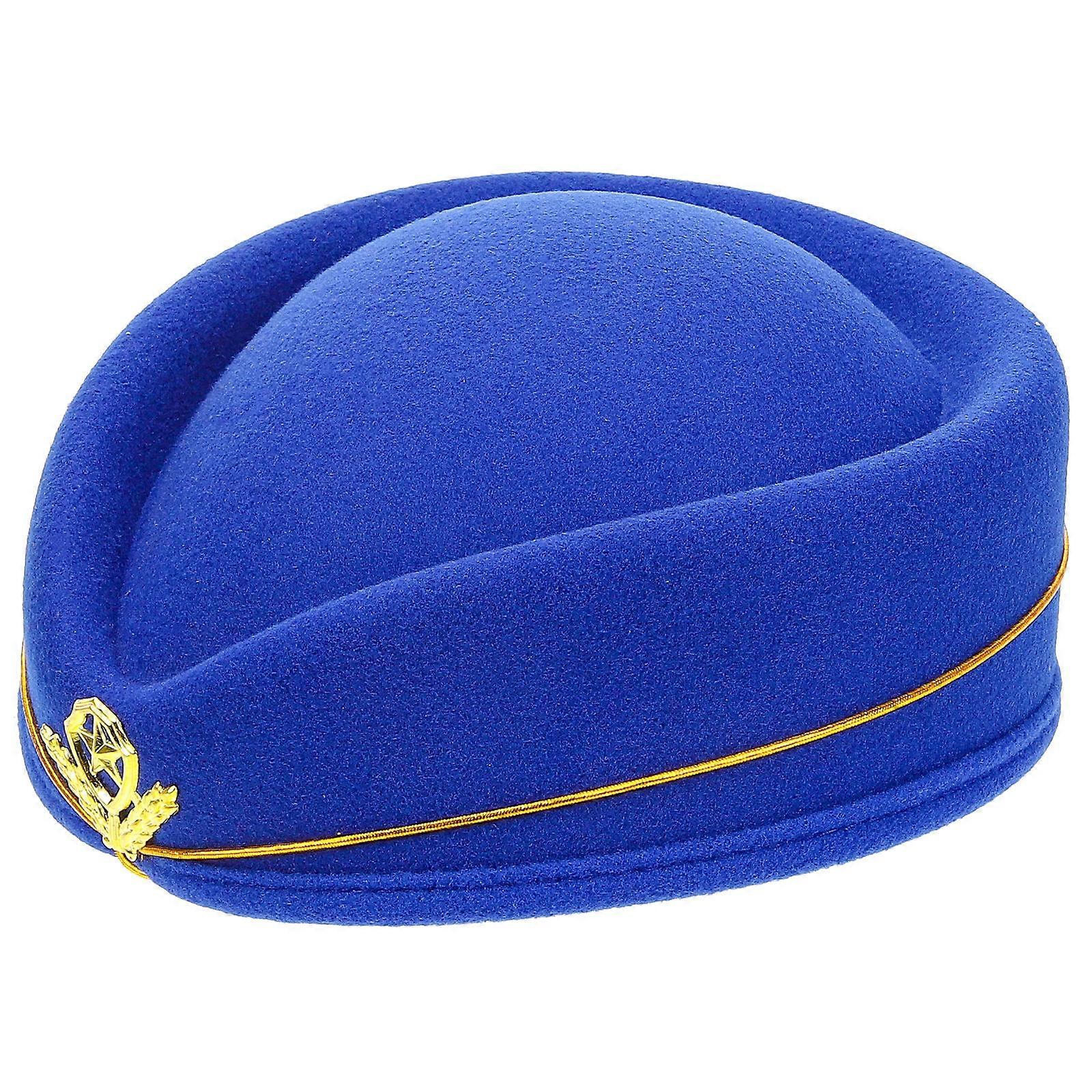 Retro Stewardess Hat for Flight Attendant Air Hostess Cap 1 Set Cosplay Costume Uniform