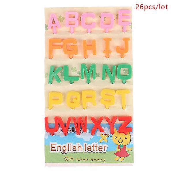 26 pc cartoon alphabet fruit fork plastic fork, portable fruit.