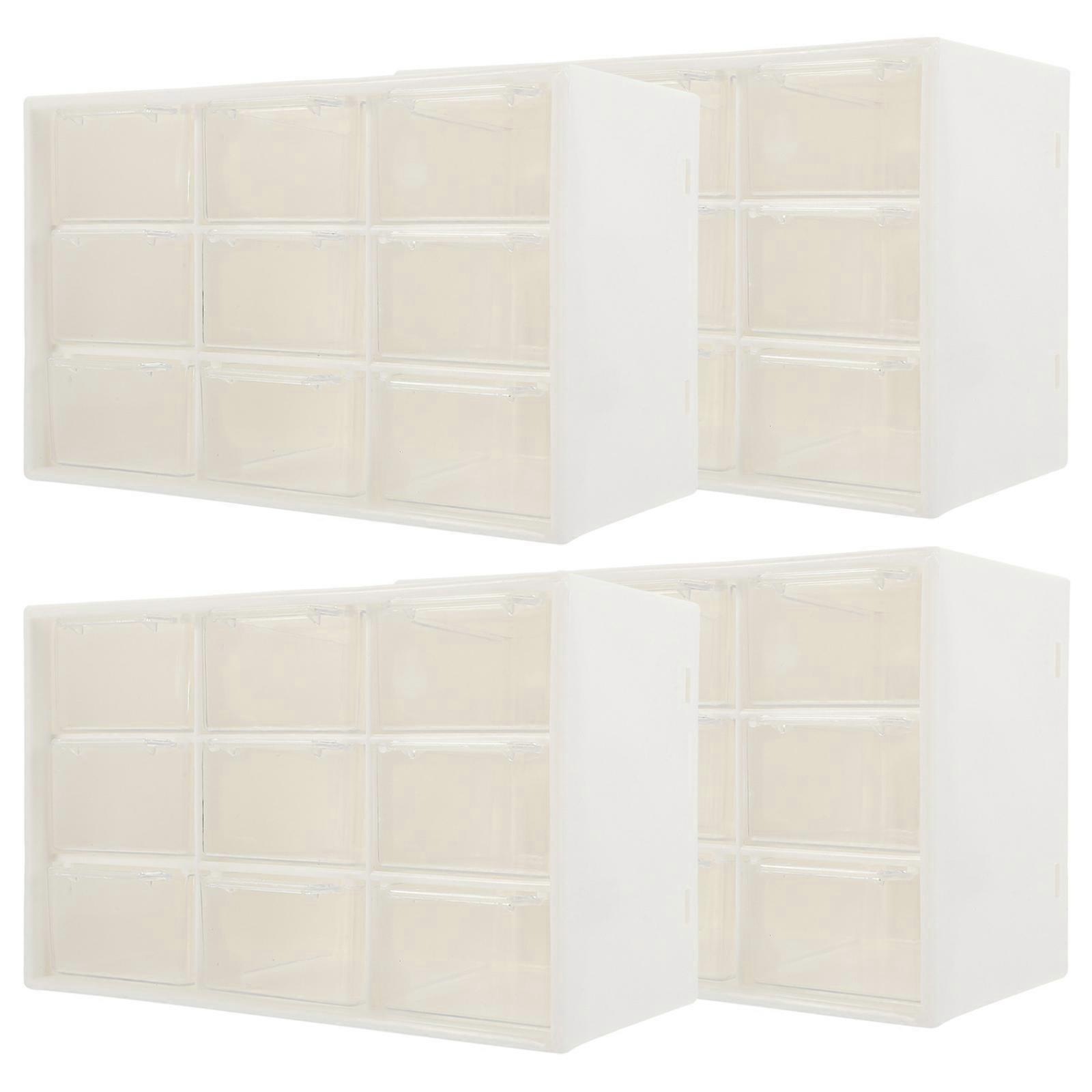 4Pcs μπεζ οργανωτής αποθήκευσης σχεδίων συρταριών για τη χρήση σπιτιών και γραφείων κατάλληλος για χαρτικά και προμήθειες τέχνης