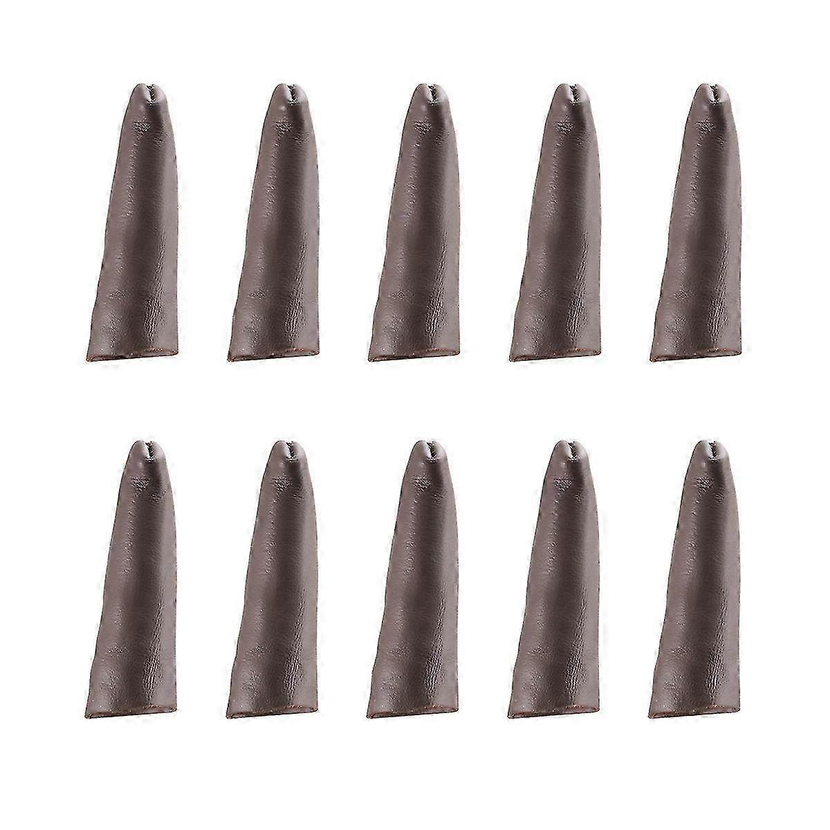 Brown Leather Finger Protector Thimble Guards - Durable Tool Safety for Crafts and Sewing Tasks