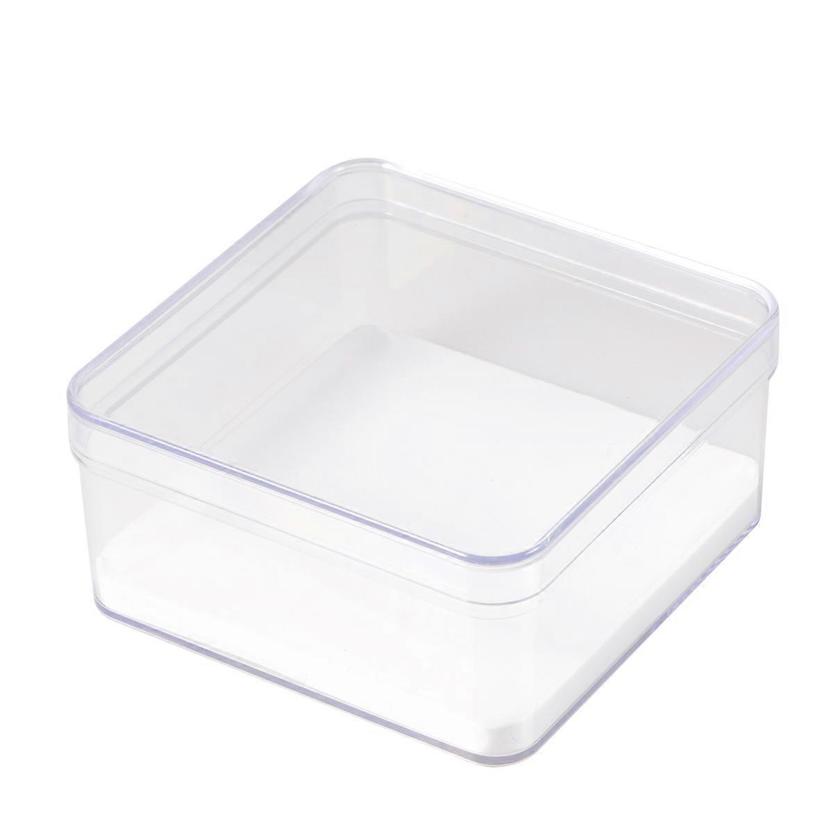 Durable Plastic Display Box for Decoration with Lids Transparent Specimen Case 95x95x58