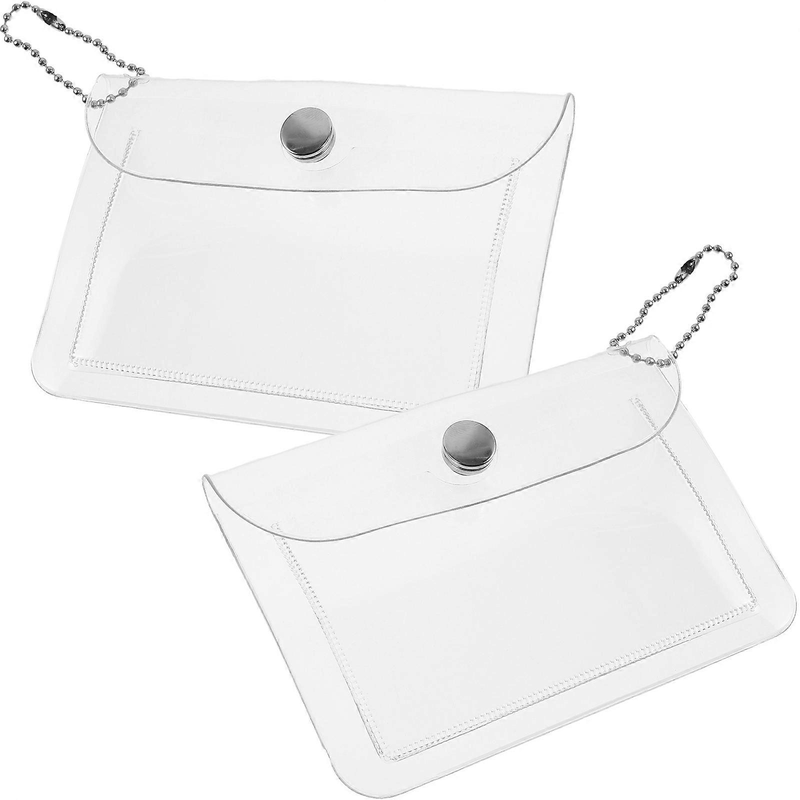 2pcs Transparent Coin Purse & Storage Bag, Multi Functional Organizer for Travel with Button Closure, Holds Cards & Essentials