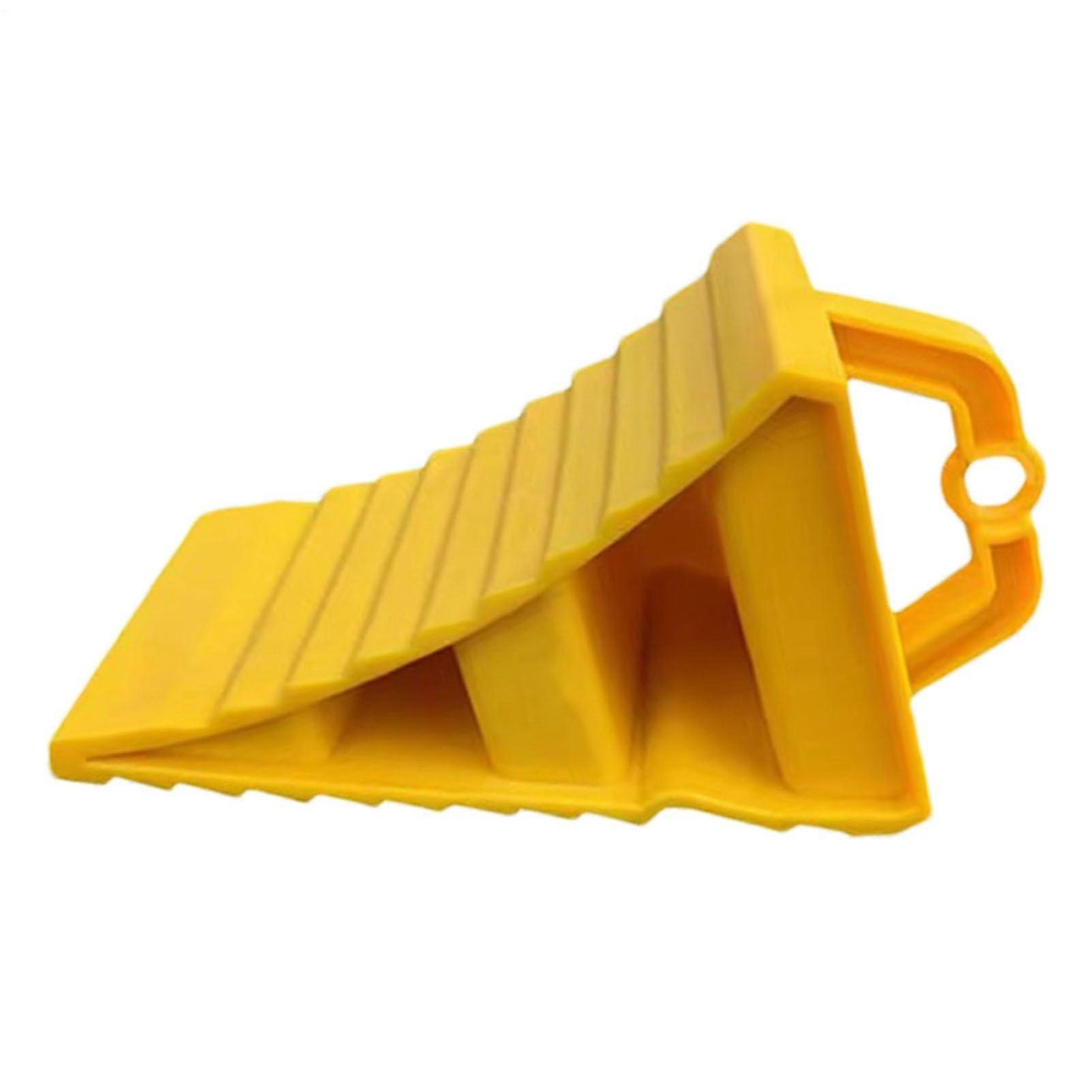 Multipurpose Anti-Slip Wheel Splitter Chock for RV Trailers and Trucks - Space-Saving Yellow Tire Stopper Ramp for Travel and Camping