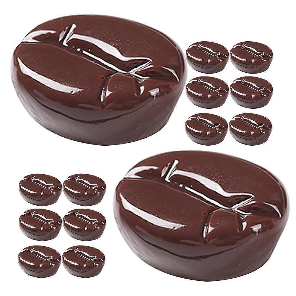 20PCS Artificial Resin Coffee Beans, High Simulation Fake Coffee Beans for DIY Crafts, Photo Props, and Reusable Decorations