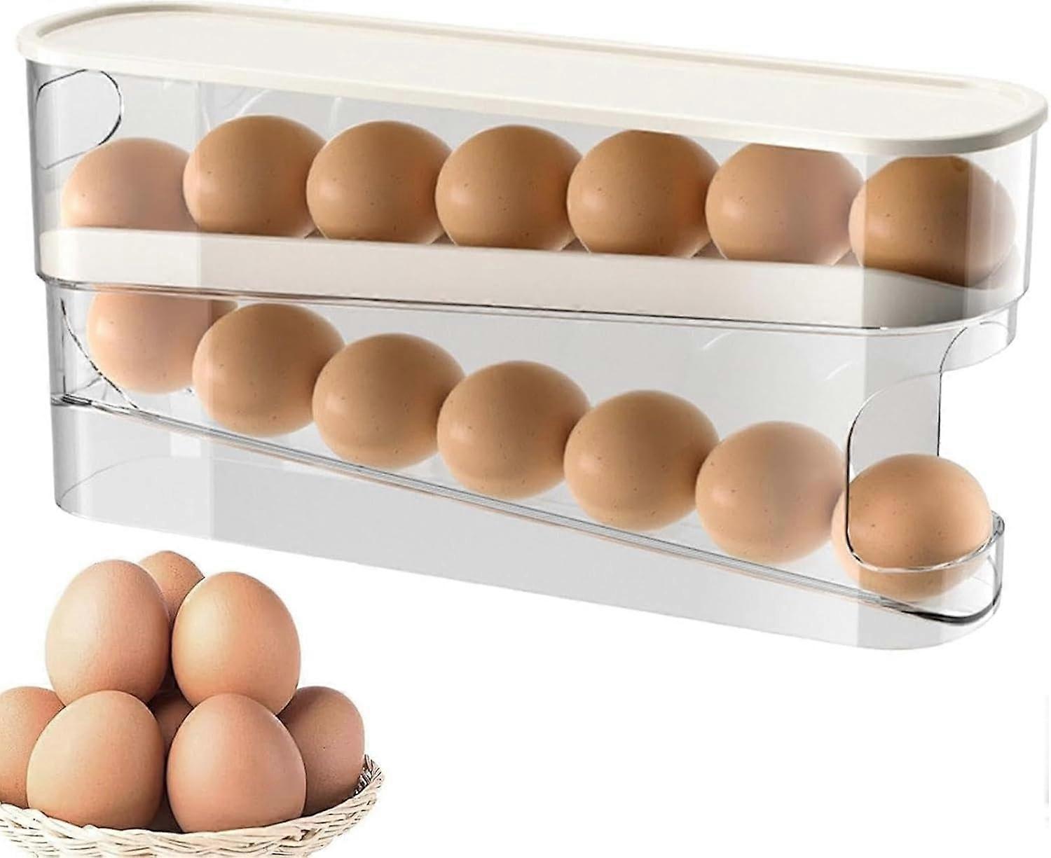 Egg Holder Refrigerator, Egg Container for Fridge, Egg Rack Fridge, Storage Fridge, Large Capacity Egg Holder, Egg Organizer