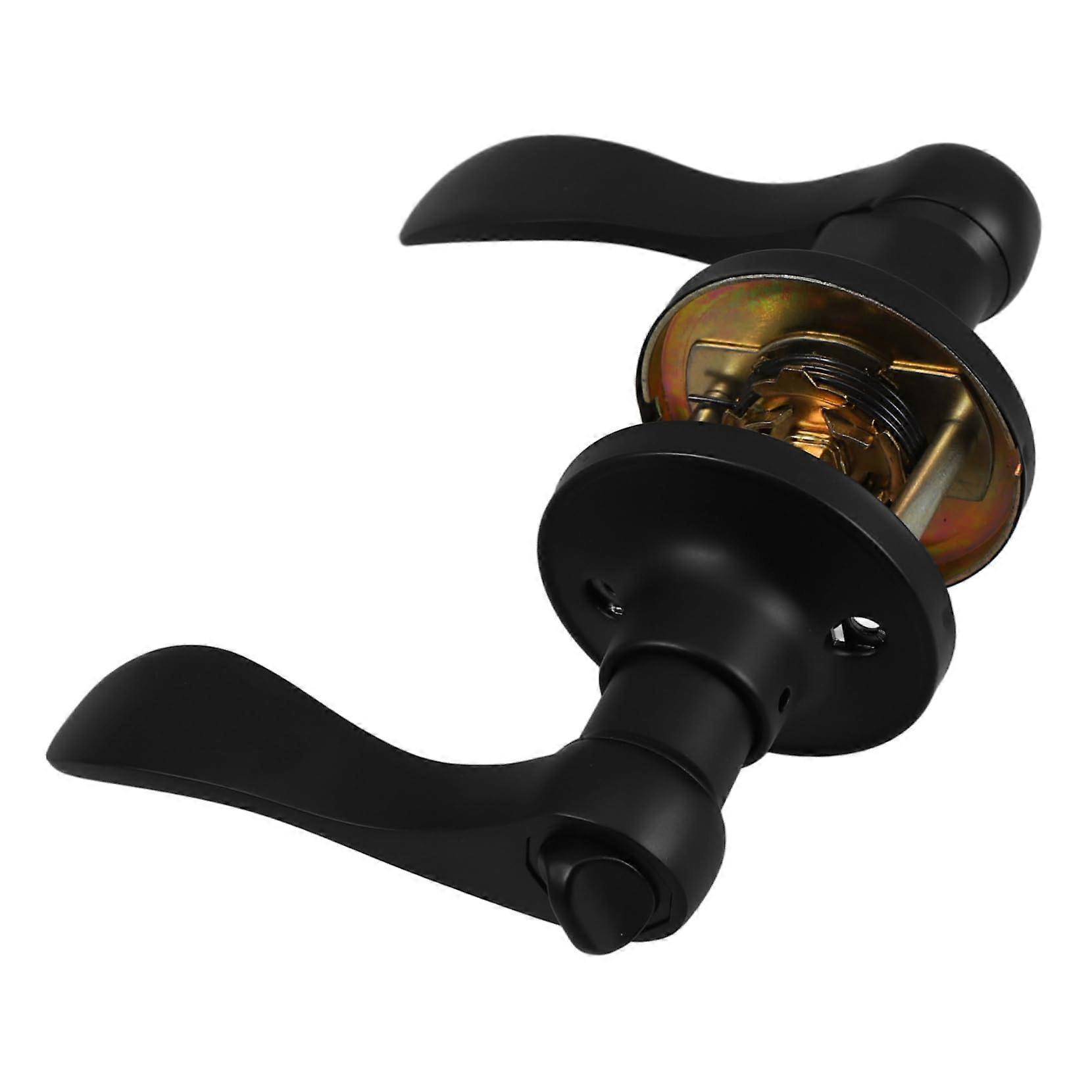 1 Set Door Handle for Privacy Wave Style Door Lever with Keys for Bedroom Bathroom