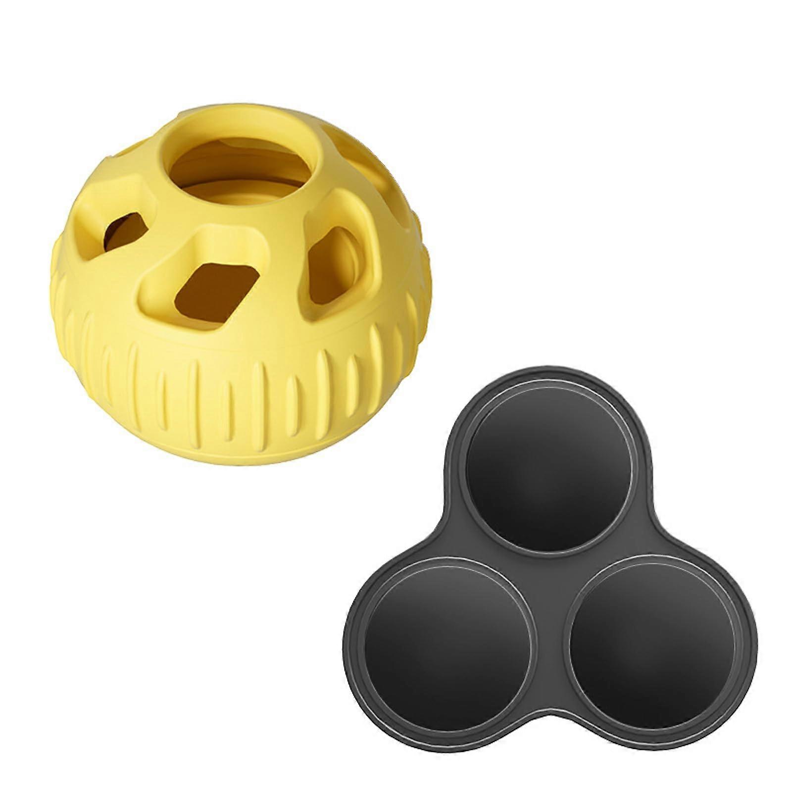 Freezable Chew Toy for Dogs Fillable Silicone Dental Chew Toy for Small to Large Dogs, CheeseFlavored Puzzle Toy in Yellow