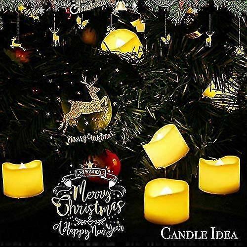 48 PCS LED Sans Flamme Scintillant Bougies Chauffe-plat LED à piles/Scintillement électrique LED (blanc chaud) (48 PCS)