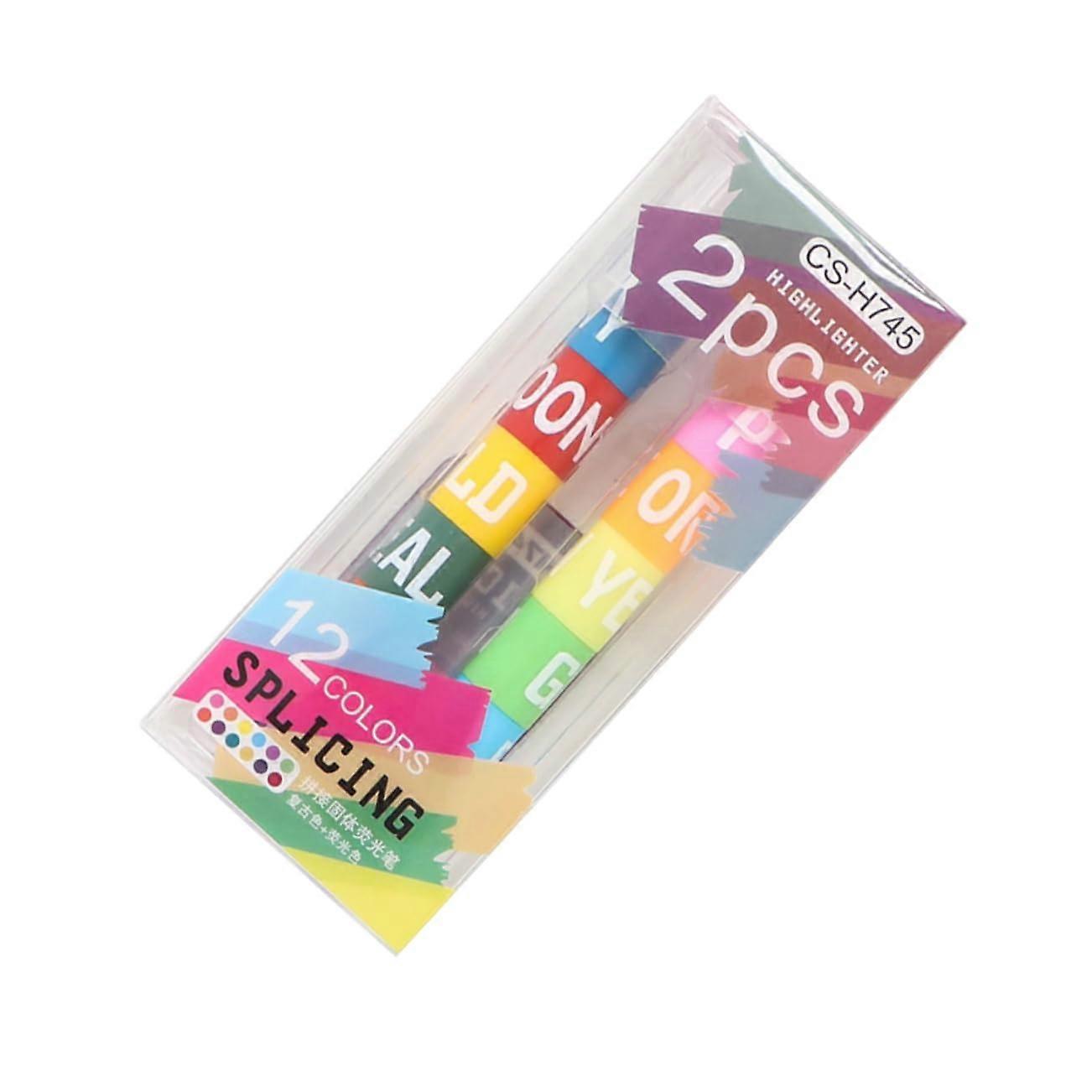 2 useful marker pens in vintage design for office and school, multipurpose markers for highlighting and marking notes and documents.