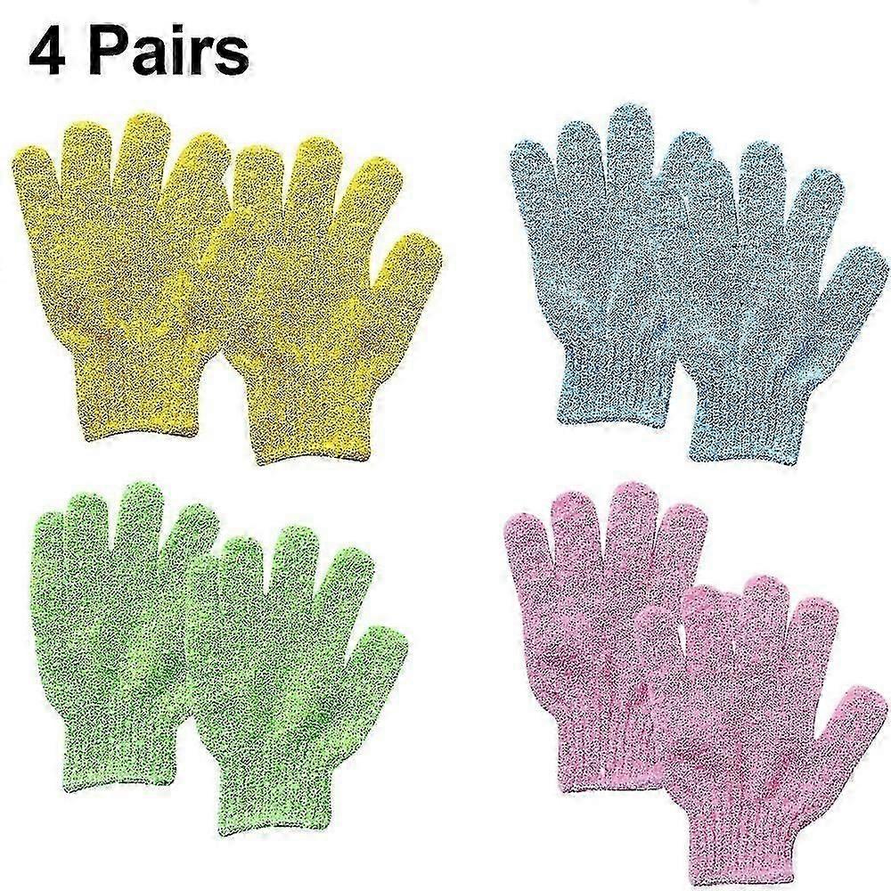 Pairs Exfoliating Shower Gloves - Double-Sided Nylon Bath Gloves for Deep