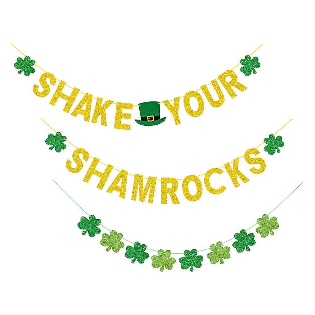 1 σετ SHAKE YOUR SHAMROCKS Banner για πάρτι Διακοσμητικοί εορτασμοί της Ημέρας του Αγίου Πατρικίου