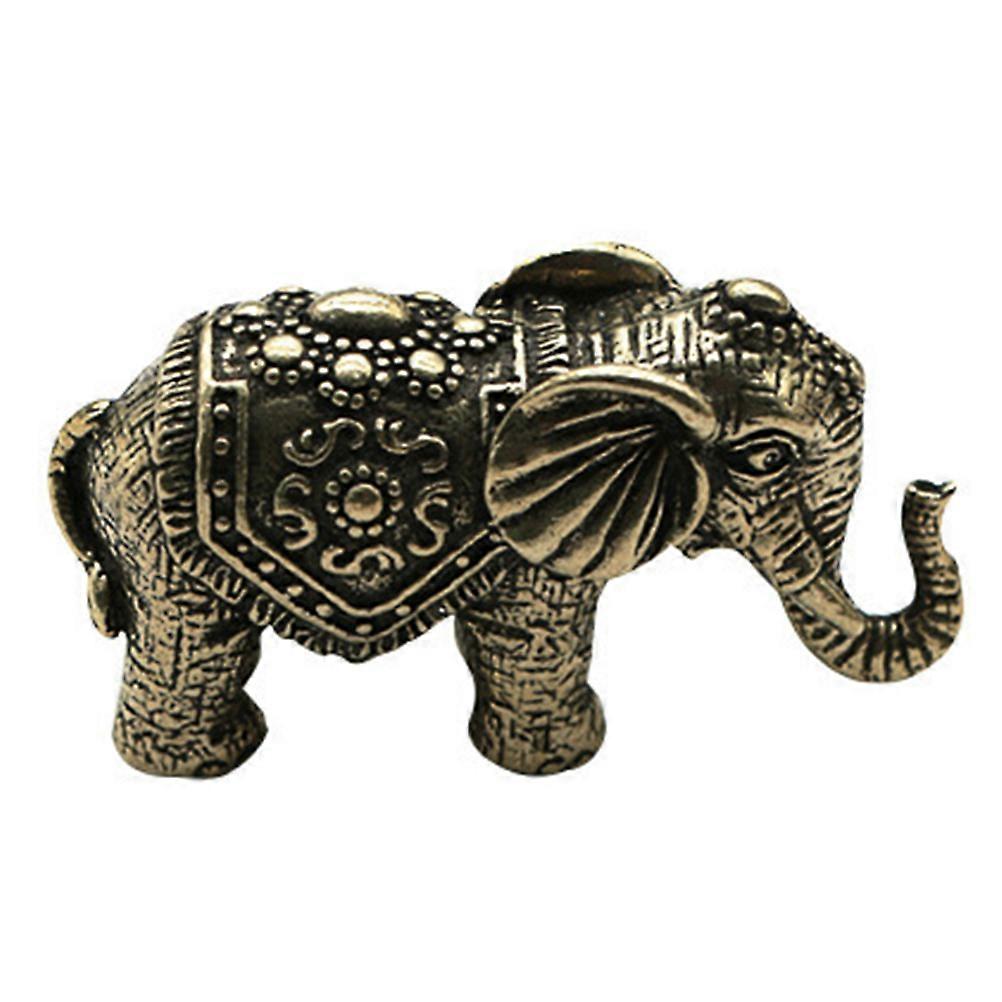 Compact Brass Elephant Figurine Decor Suitable For Home And Office Use 1Set
