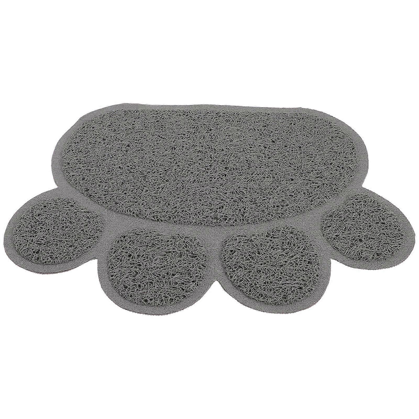 Non-Skid Cat Litter Mat Household Feeding Cushion Grey Easy To Clean 2Pcs