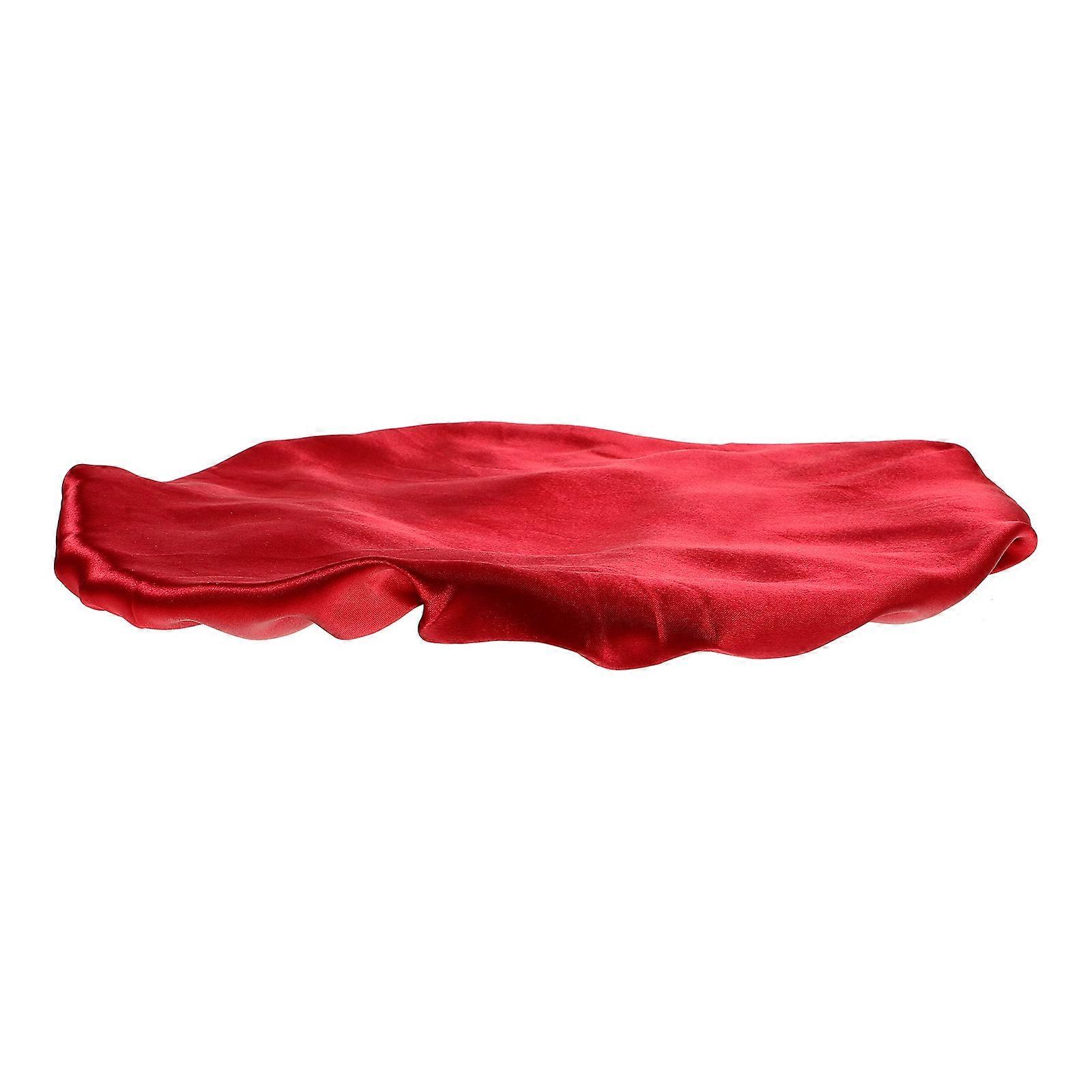 Elastic Sleeping Hat for Curly Hair in Dark Red Polyester Satin Bonnet for Braids and Sleeping